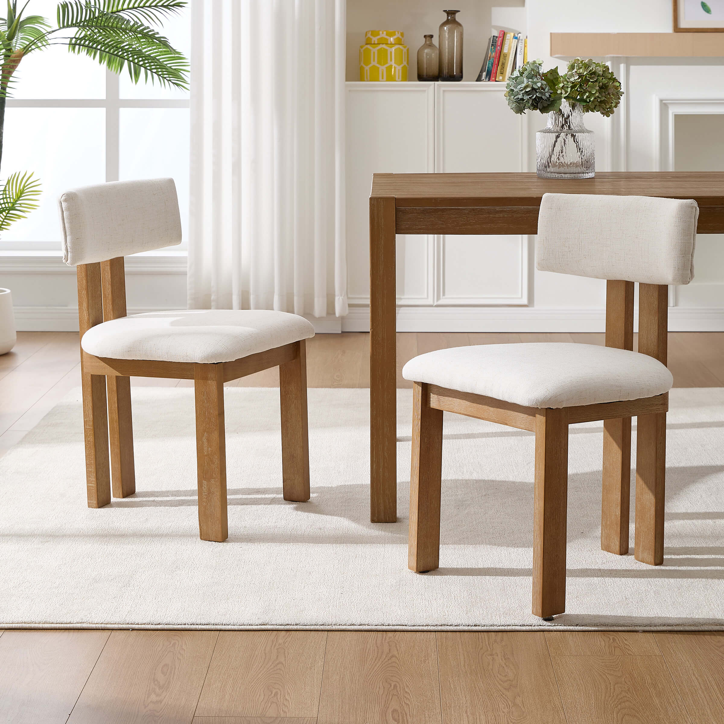 Upholstered Wooden Legs Dining Chairs Set of 2 - 10014DC - Image 22