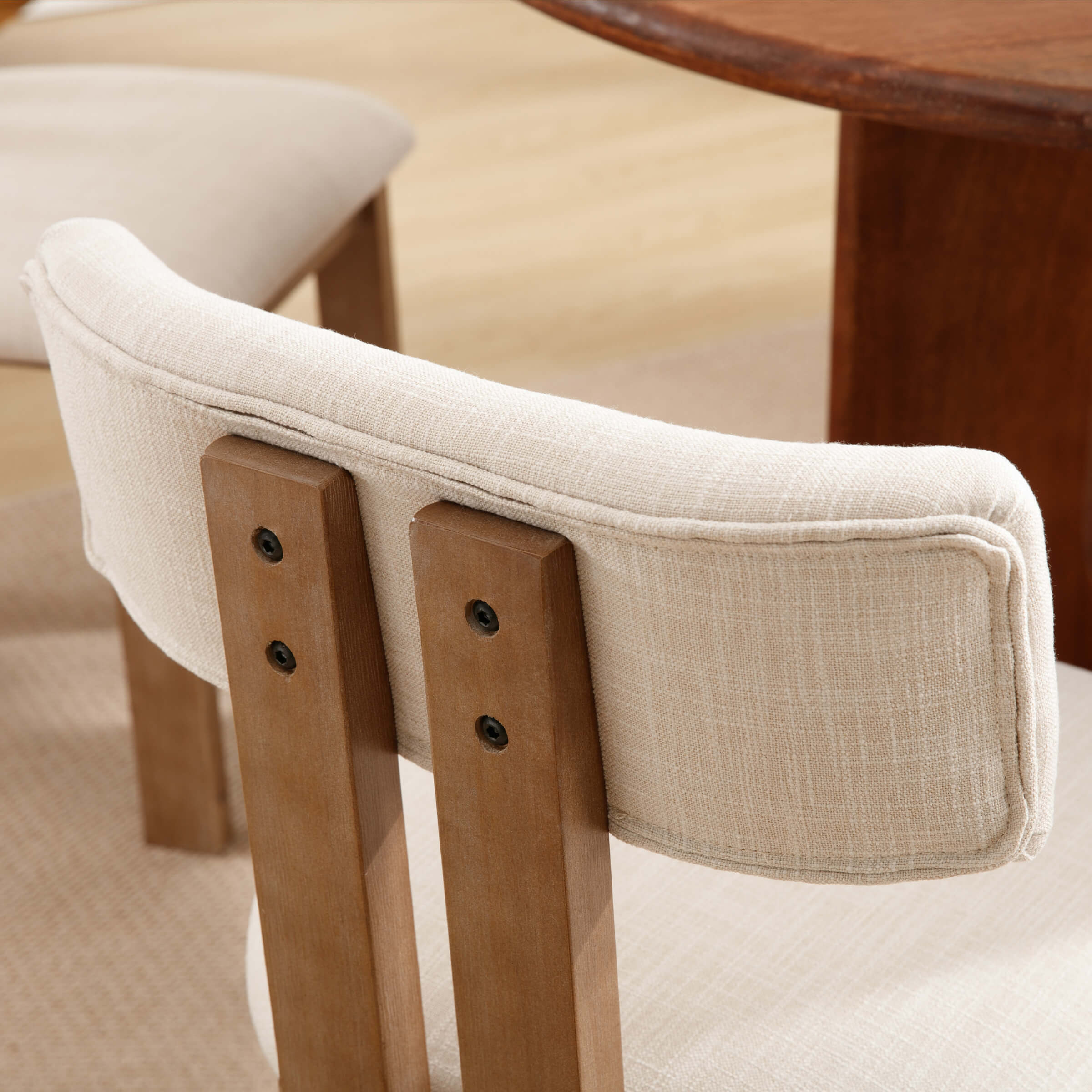 Upholstered Wooden Legs Dining Chairs Set of 2 - 10014DC - Image 5