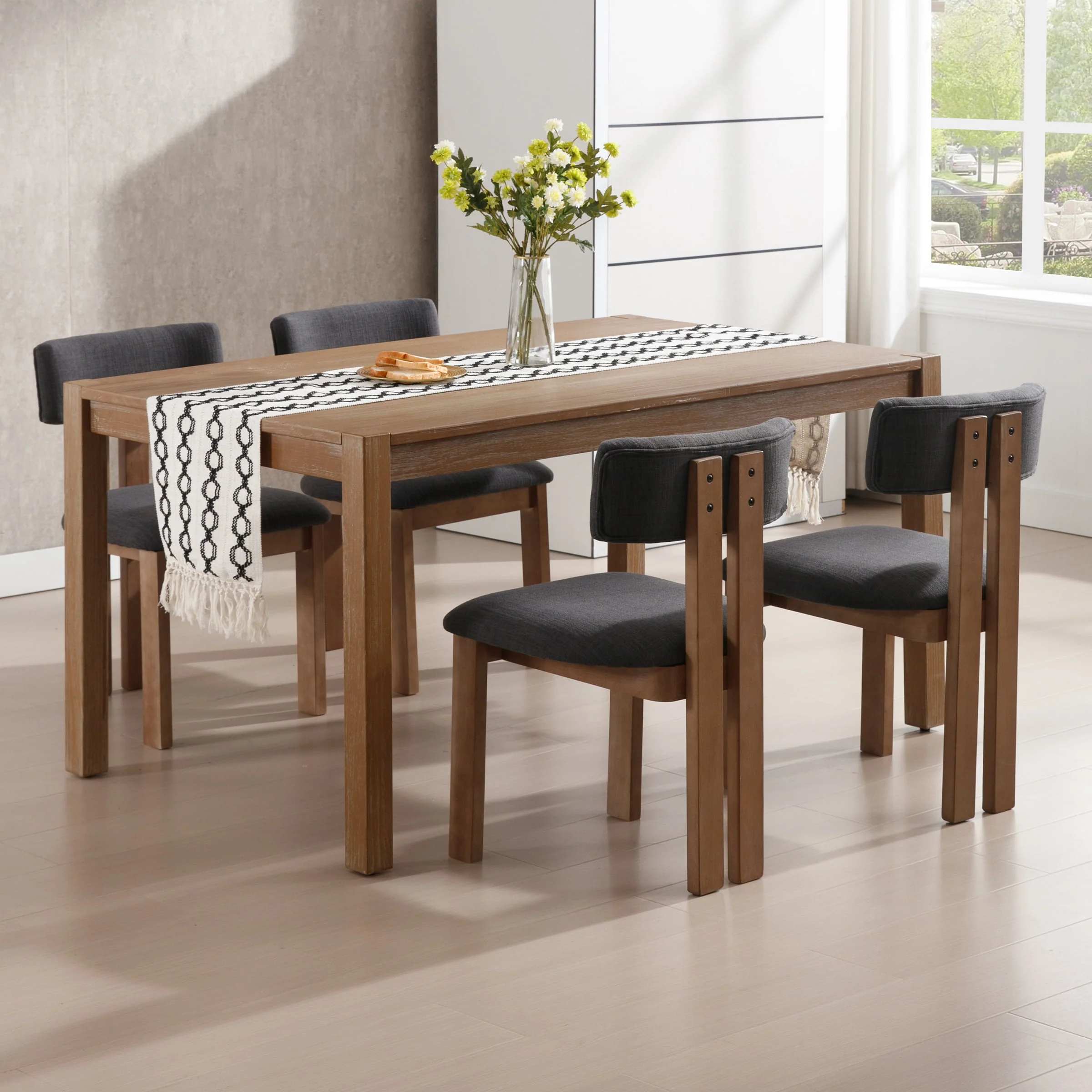 Upholstered Wooden Legs Dining Chairs Set of 2 - 10014DC - Image 8