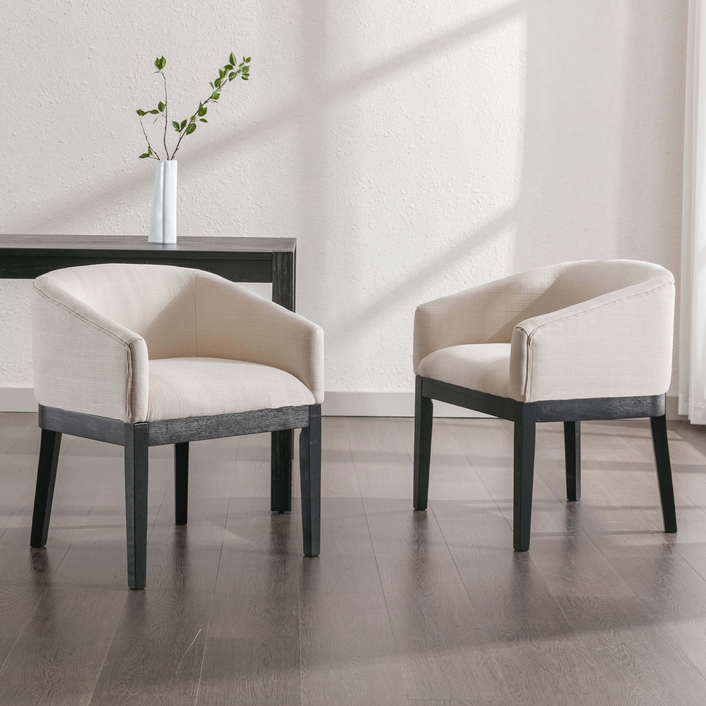 Farmhouse Slope Arm Barrel Dining Chairs Set of 2 - 1851 - Image 15