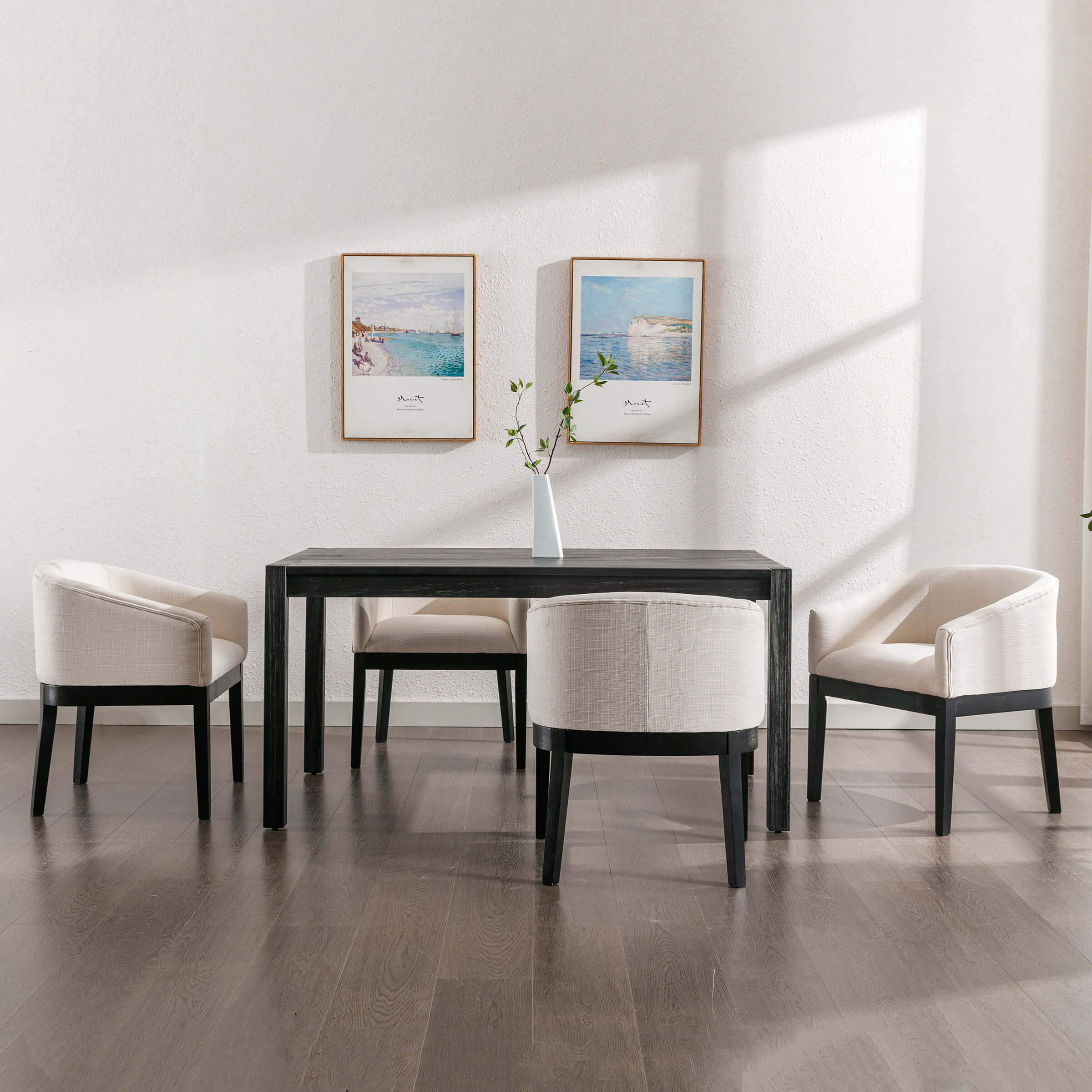 Farmhouse Slope Arm Barrel Dining Chairs Set of 2 - 1851 - Image 16