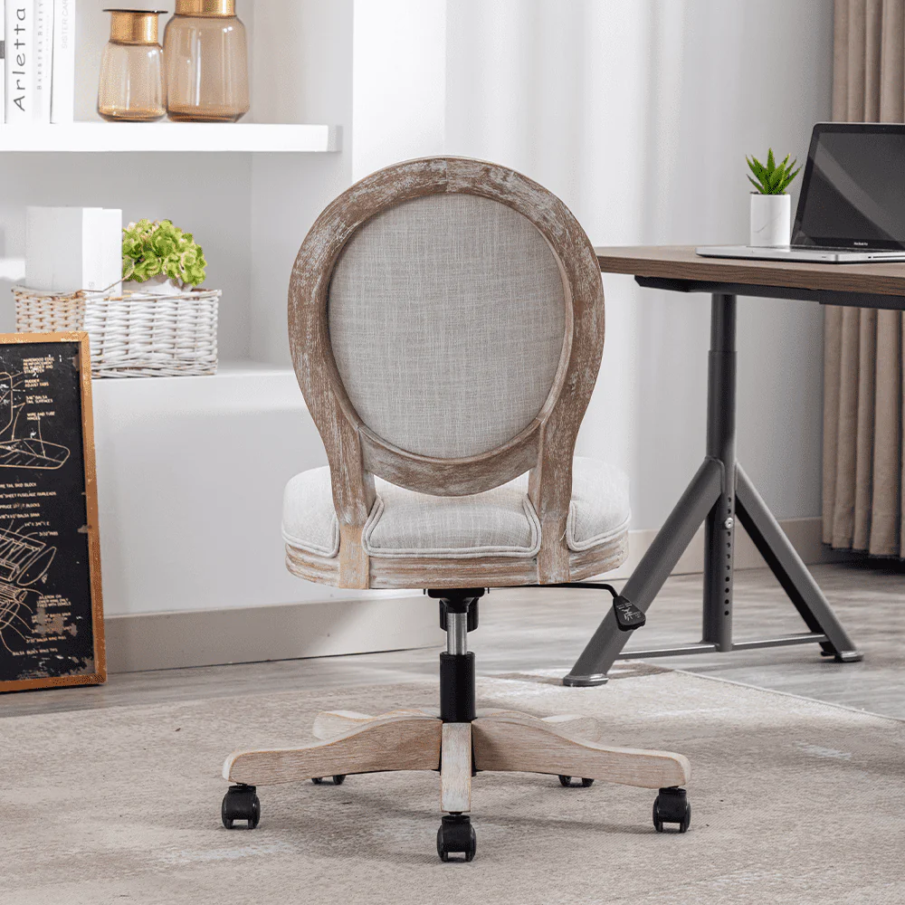 French Country Swivel Office Chair 1 PCS - 7105ROC - Image 11