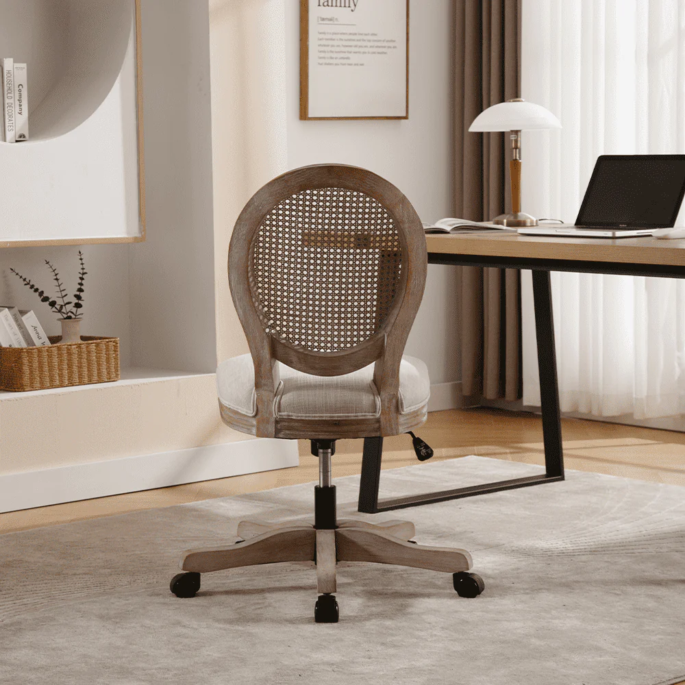 French Country Swivel Office Chair 1 PCS - 7105ROC - Image 3