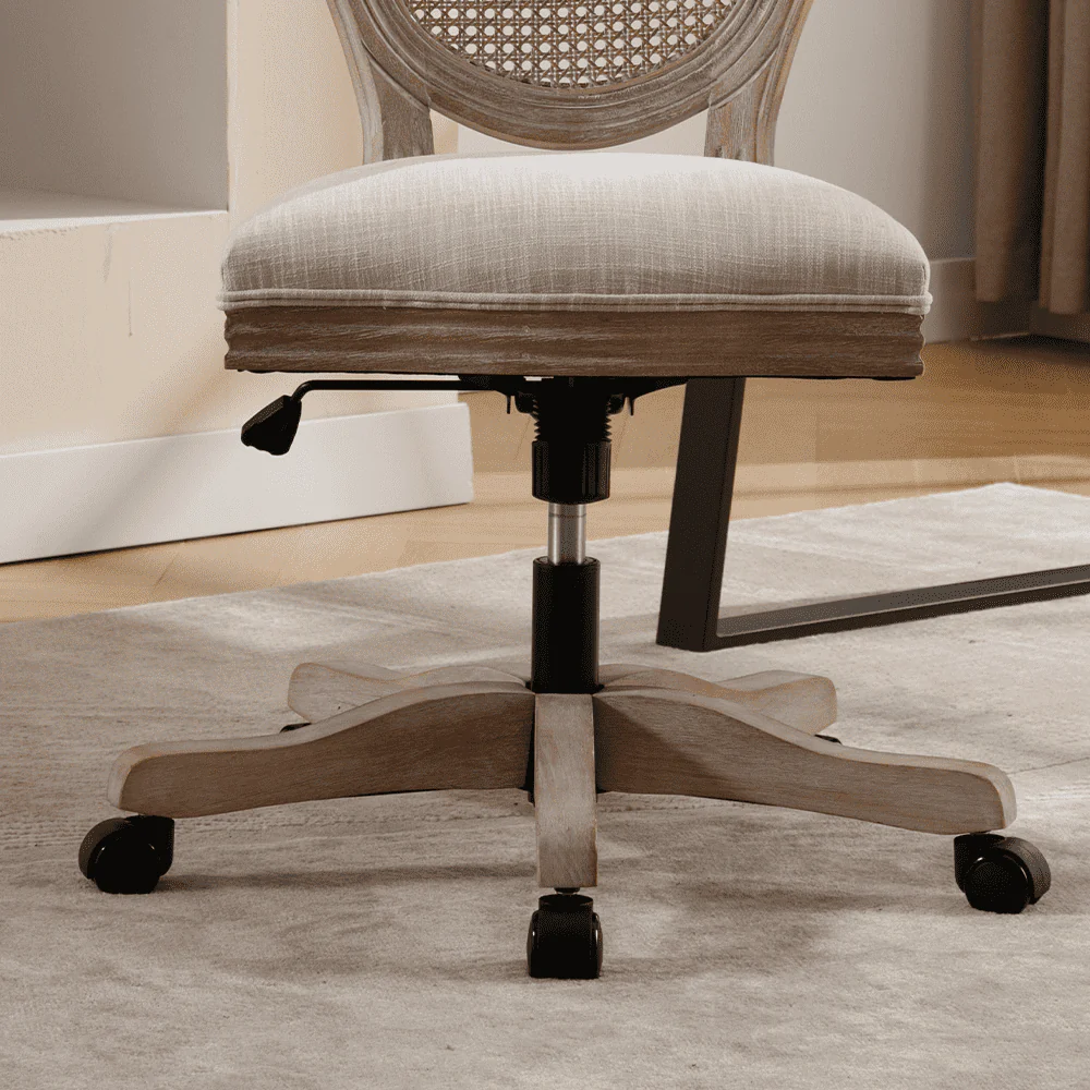 French Country Swivel Office Chair 1 PCS - 7105ROC - Image 6