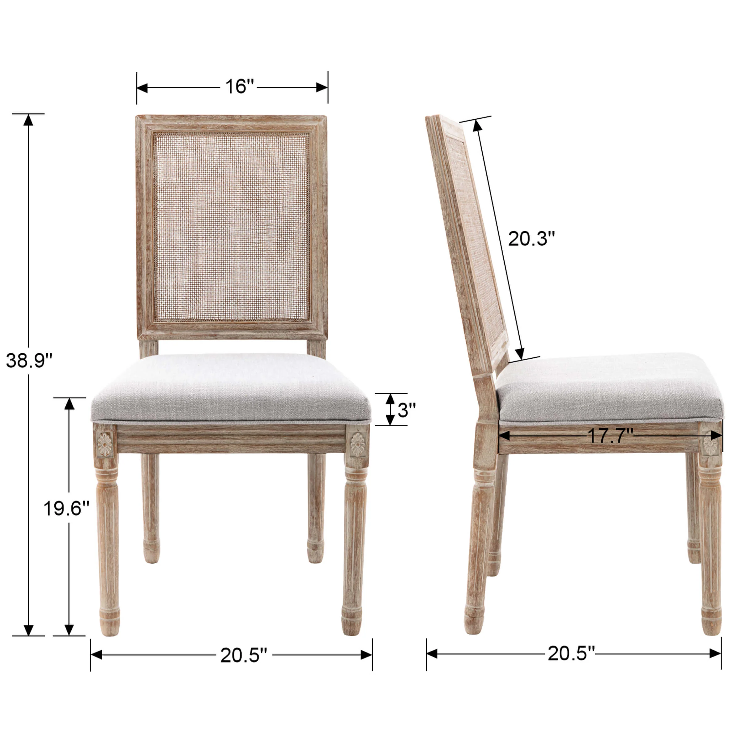 Farmhouse Dining Chairs Set of 2 - 7106DC - Image 16