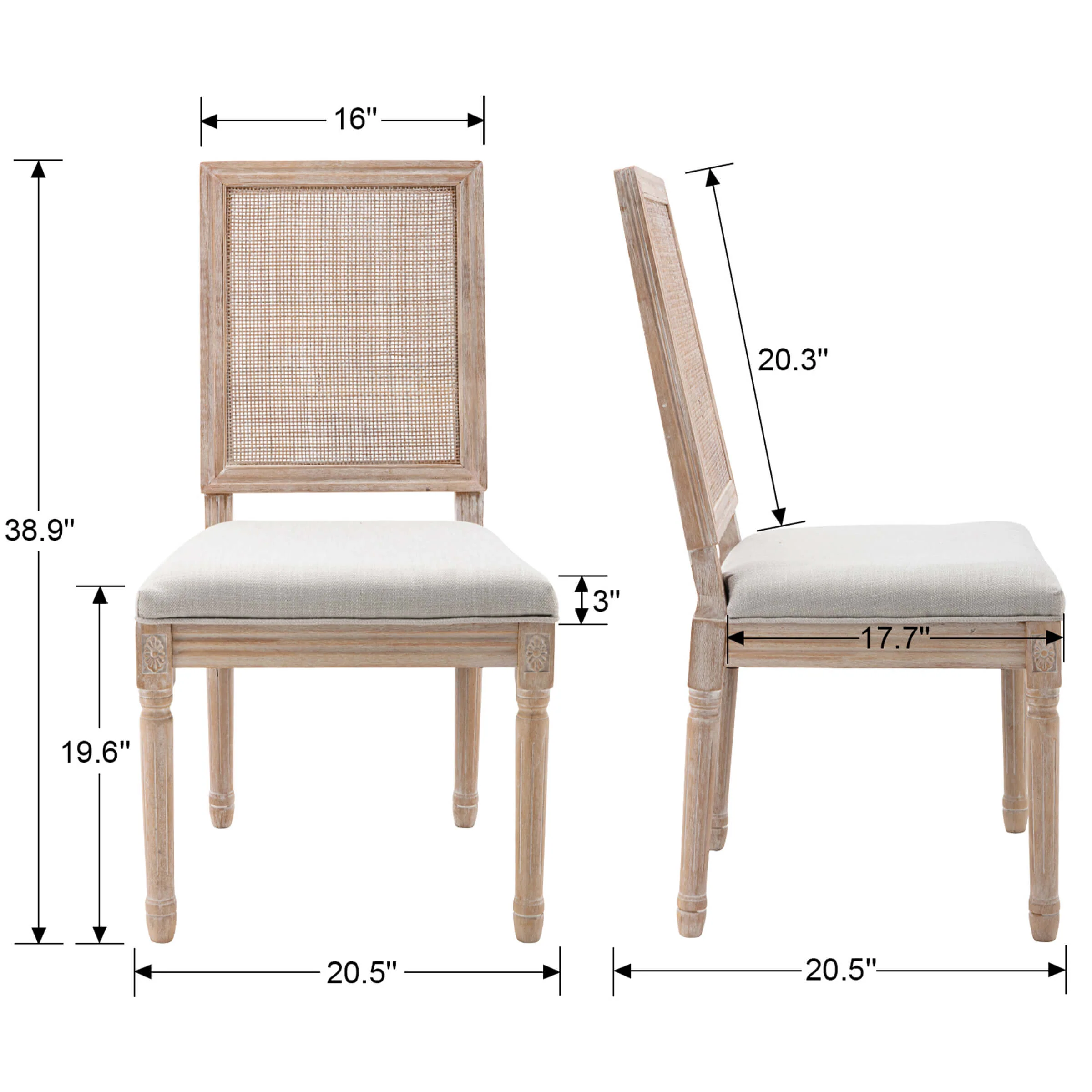 Farmhouse Dining Chairs Set of 2 - 7106DC - Image 8