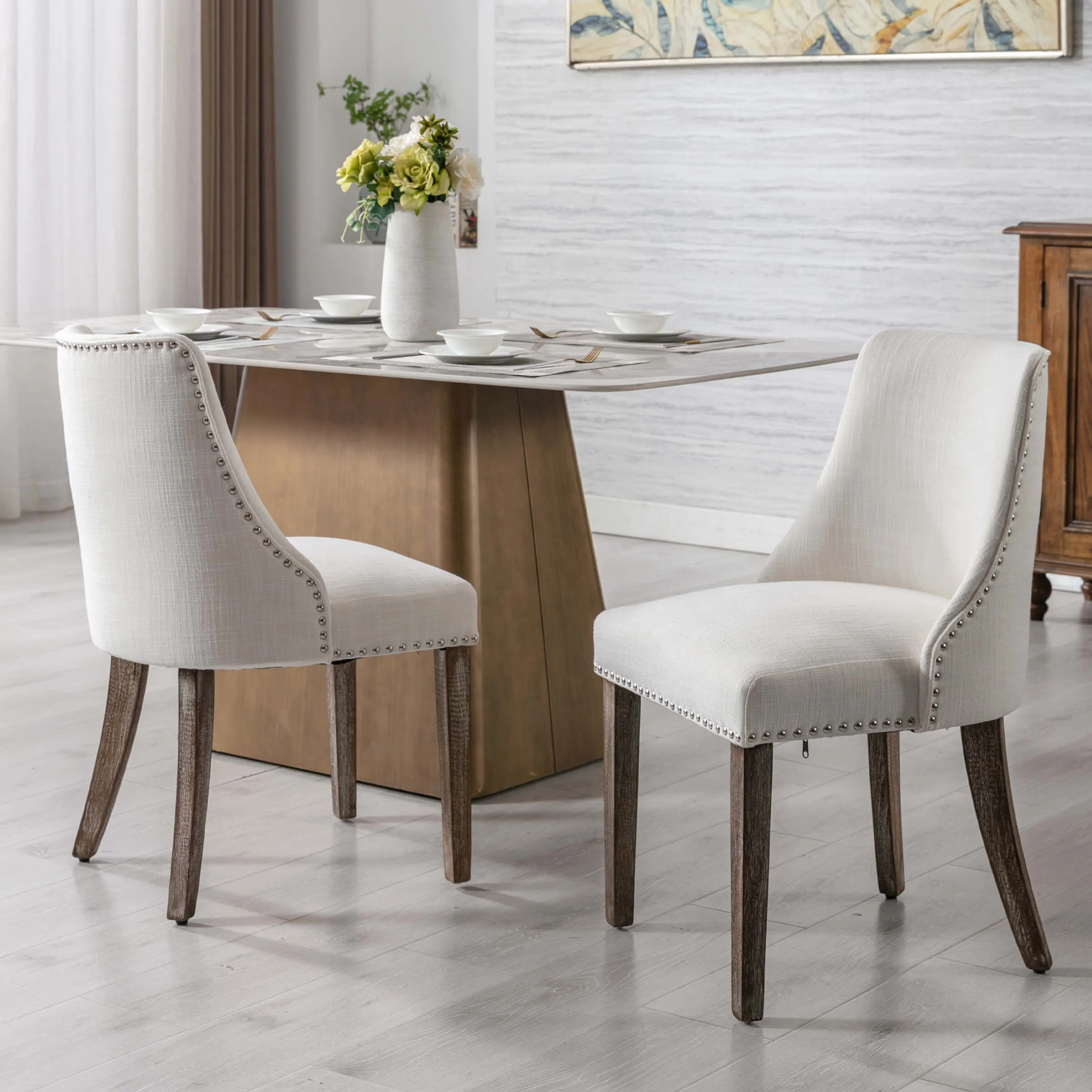 Mid Century Modern Dining Chairs Set of 2 - 6028 - Image 2
