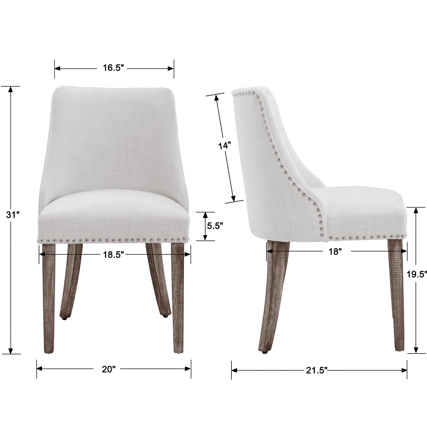 Mid Century Modern Dining Chairs Set of 2 - 6028 - Image 7