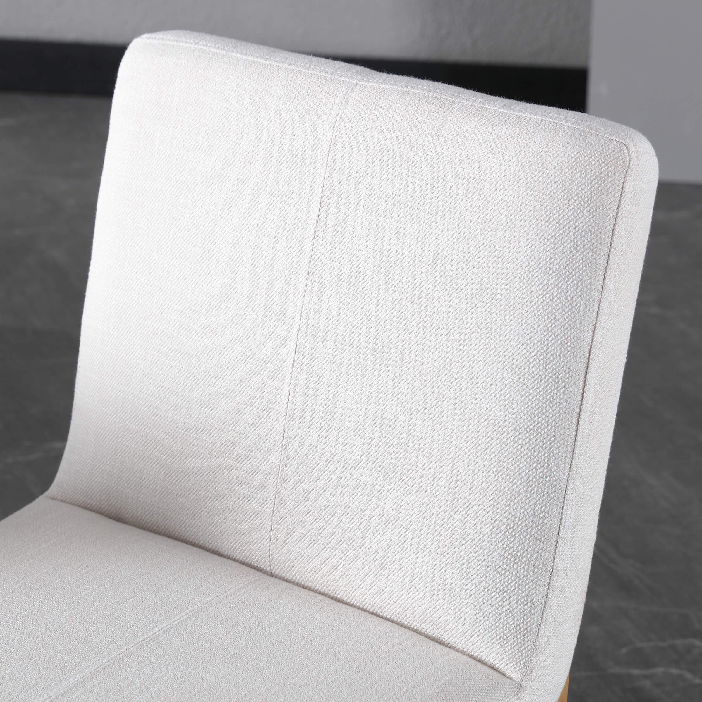 Mid-century Upholstered Linen Dining Chairs Set of 2 - 1950 - Image 4
