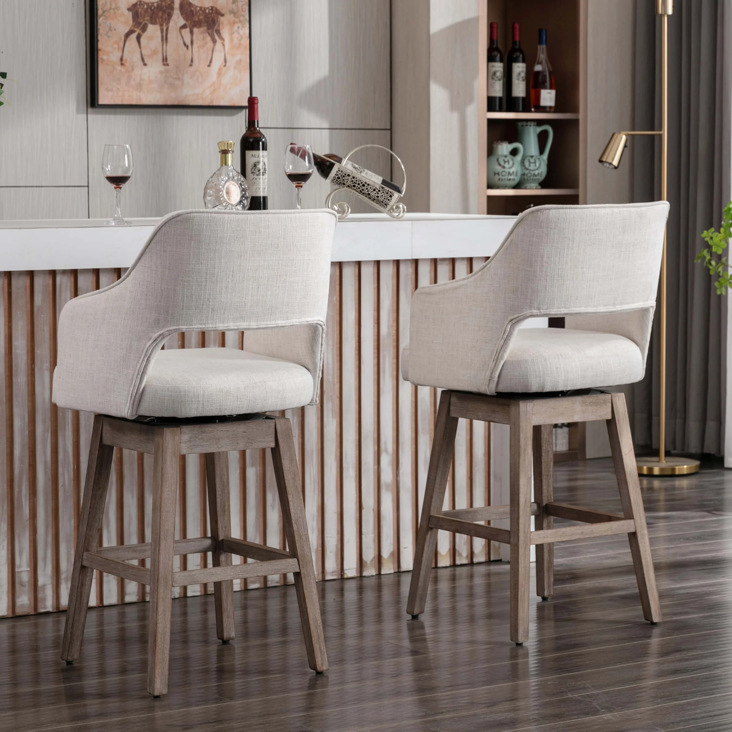 27"H Open Back Swivel Counter Stools - 6550CS - Image 3