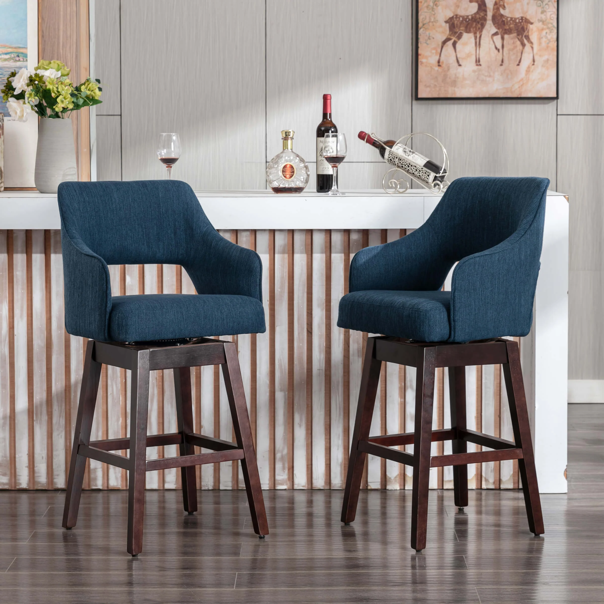 27"H Open Back Swivel Counter Stools - 6550CS - Image 8