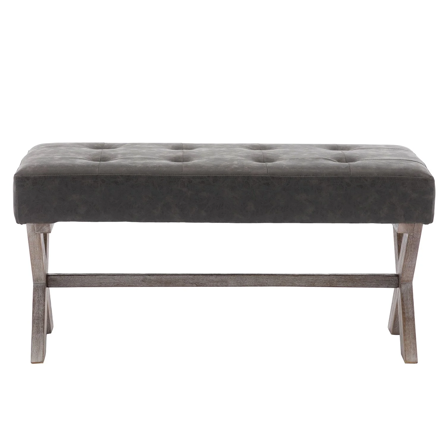 PU Upholstered Textured Gray Entryway Bench - 7868 - Image 5