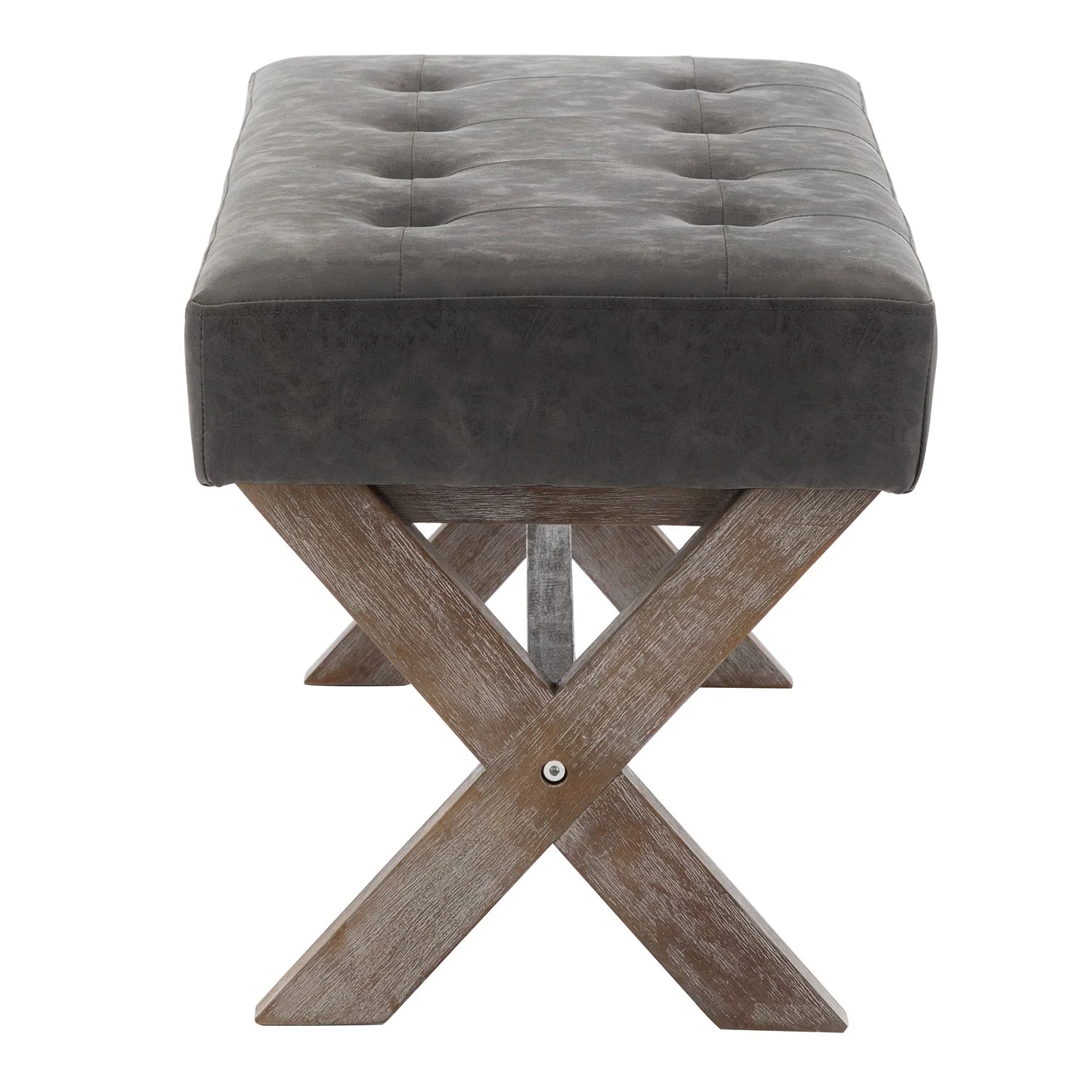 PU Upholstered Textured Gray Entryway Bench - 7868 - Image 6