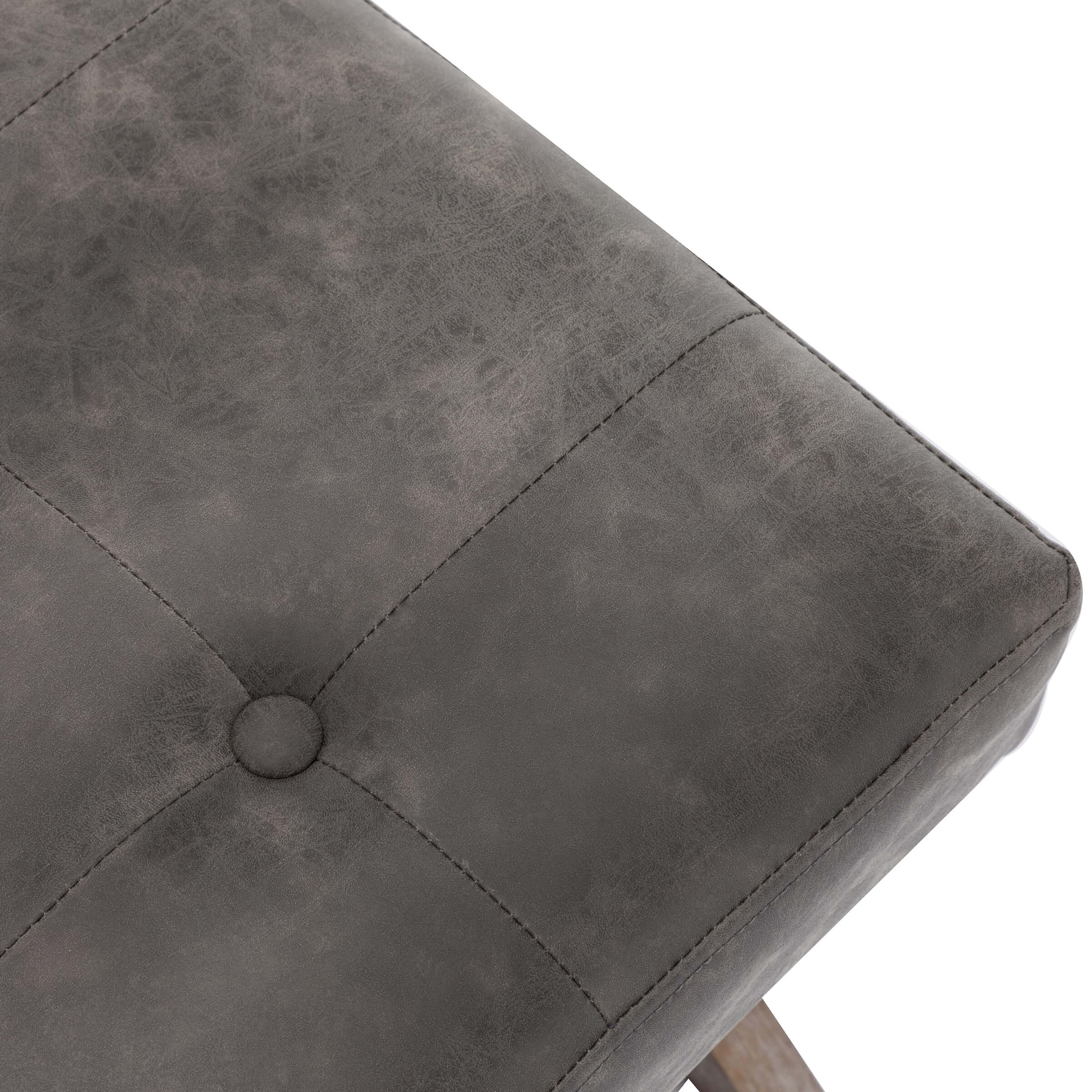 PU Upholstered Textured Gray Entryway Bench - 7868 - Image 9