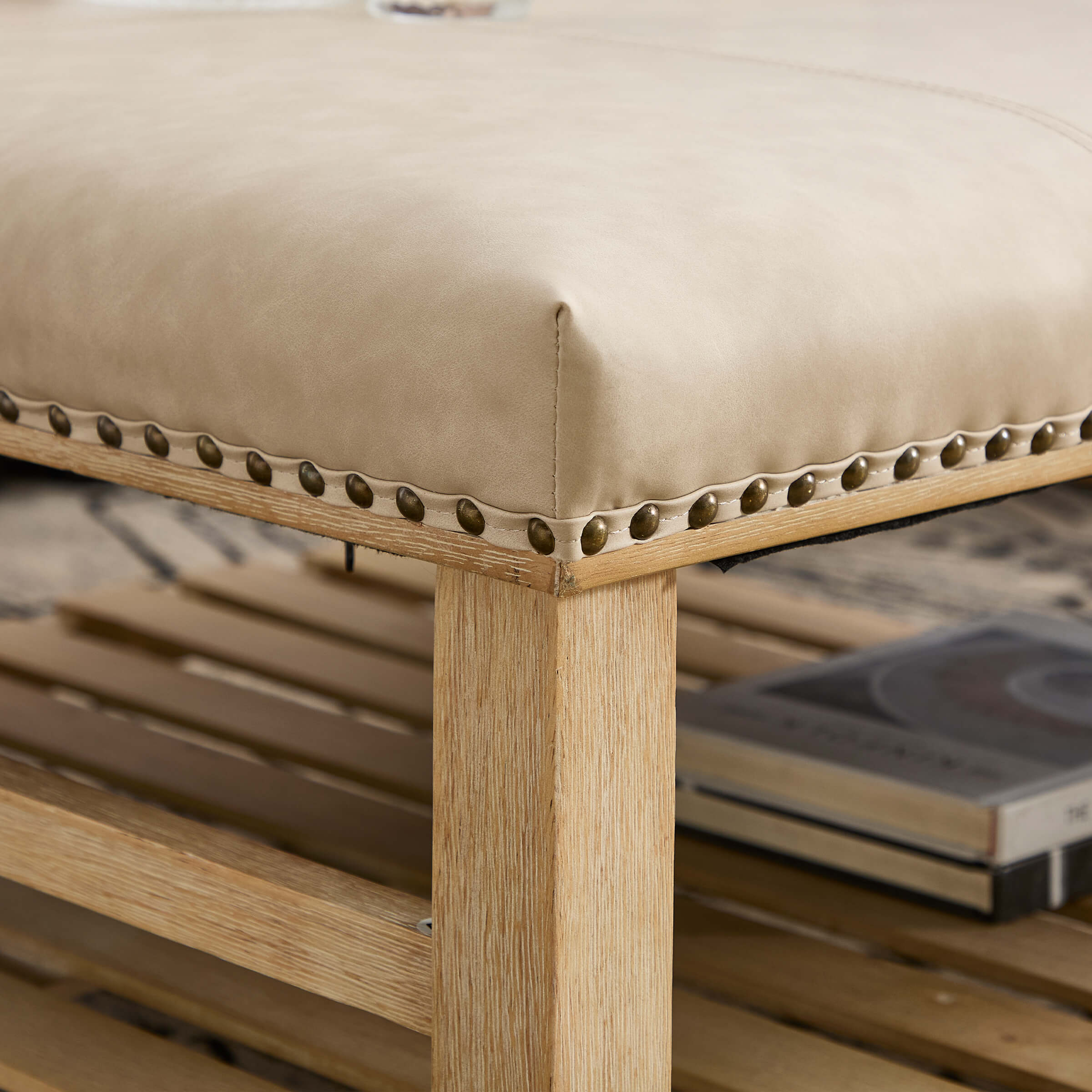 Rivet-Trimmed Storage Coffee Table - 2204CT - Image 10