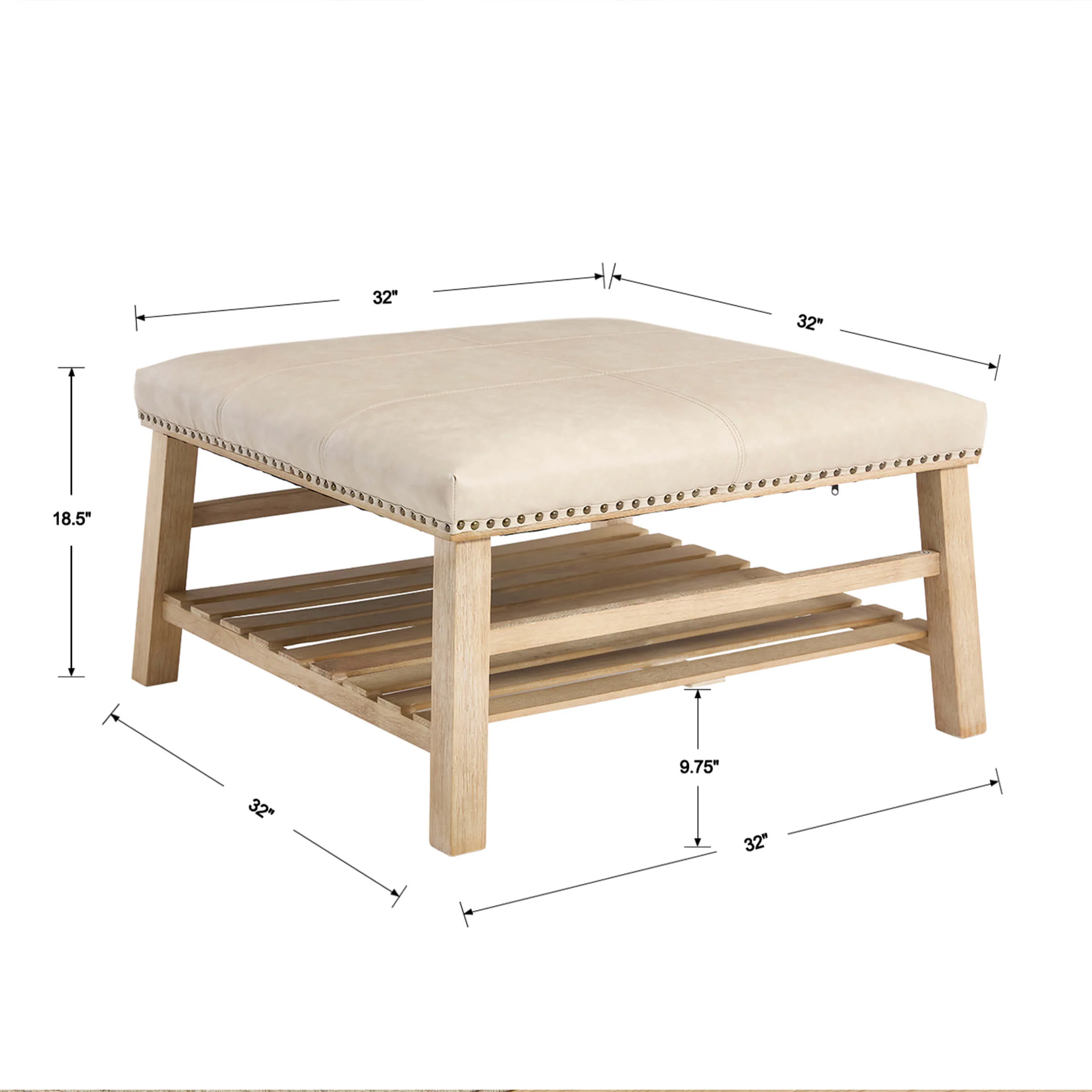 Rivet-Trimmed Storage Coffee Table - 2204CT - Image 12