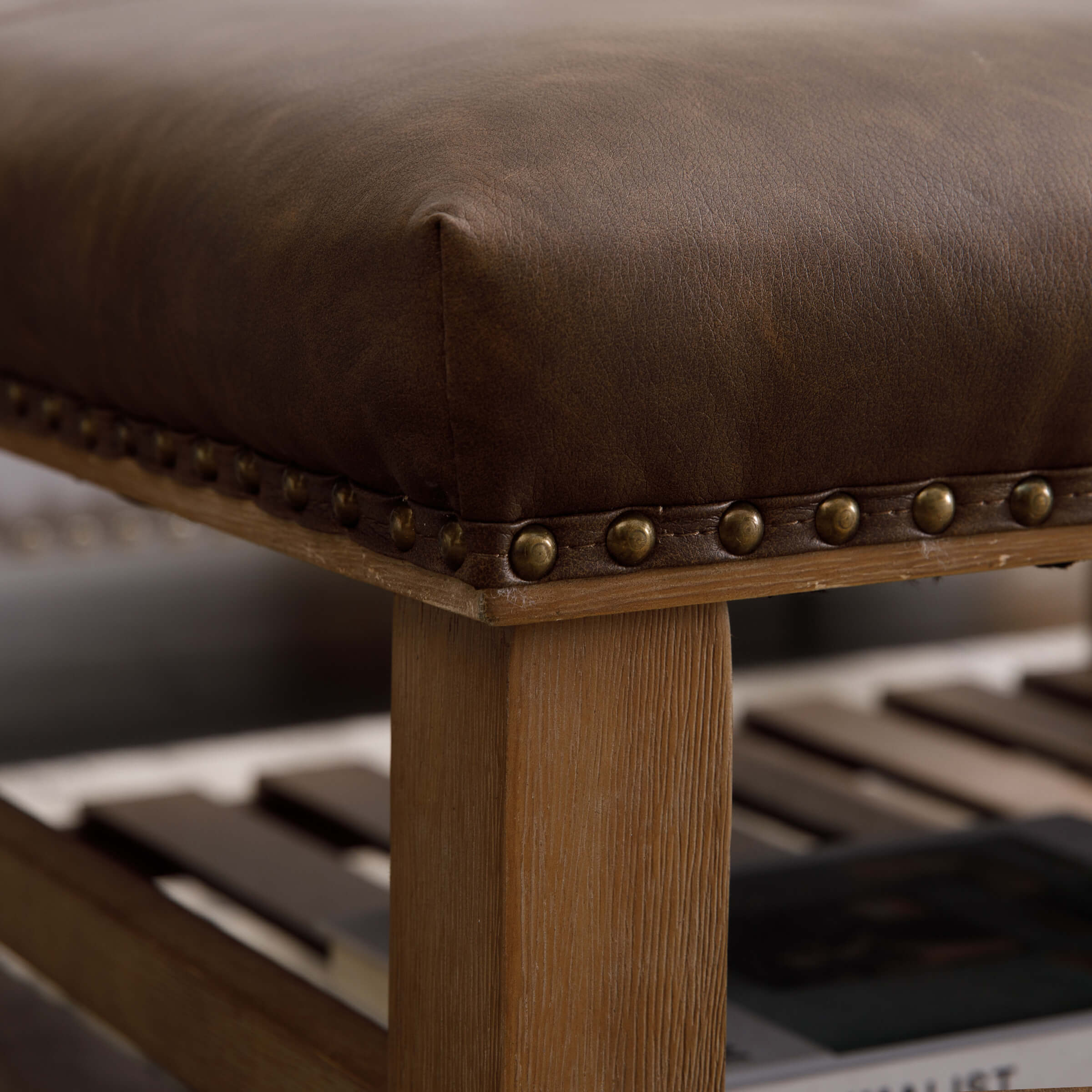 Rivet-Trimmed Storage Coffee Table - 2204CT - Image 4