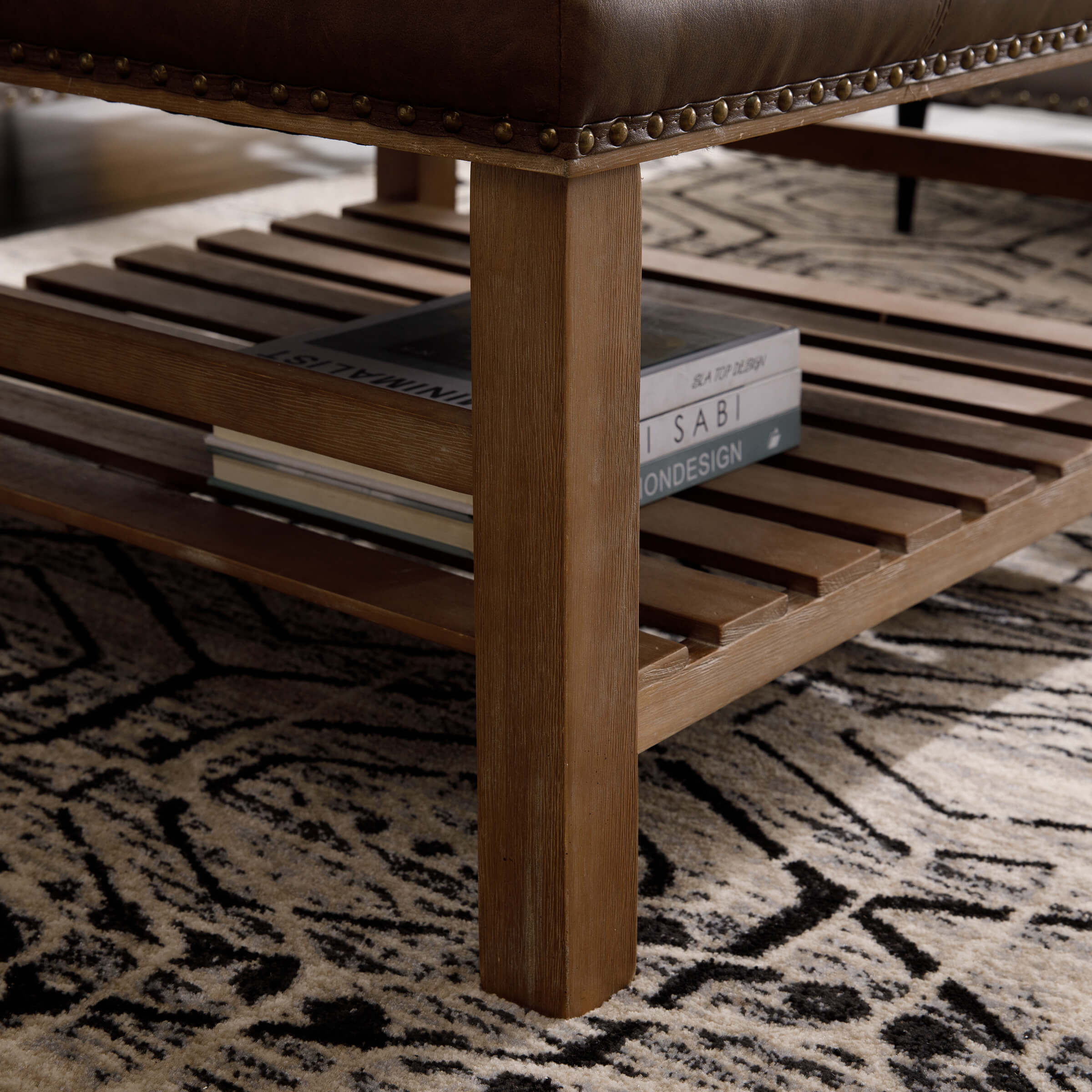 Rivet-Trimmed Storage Coffee Table - 2204CT - Image 5