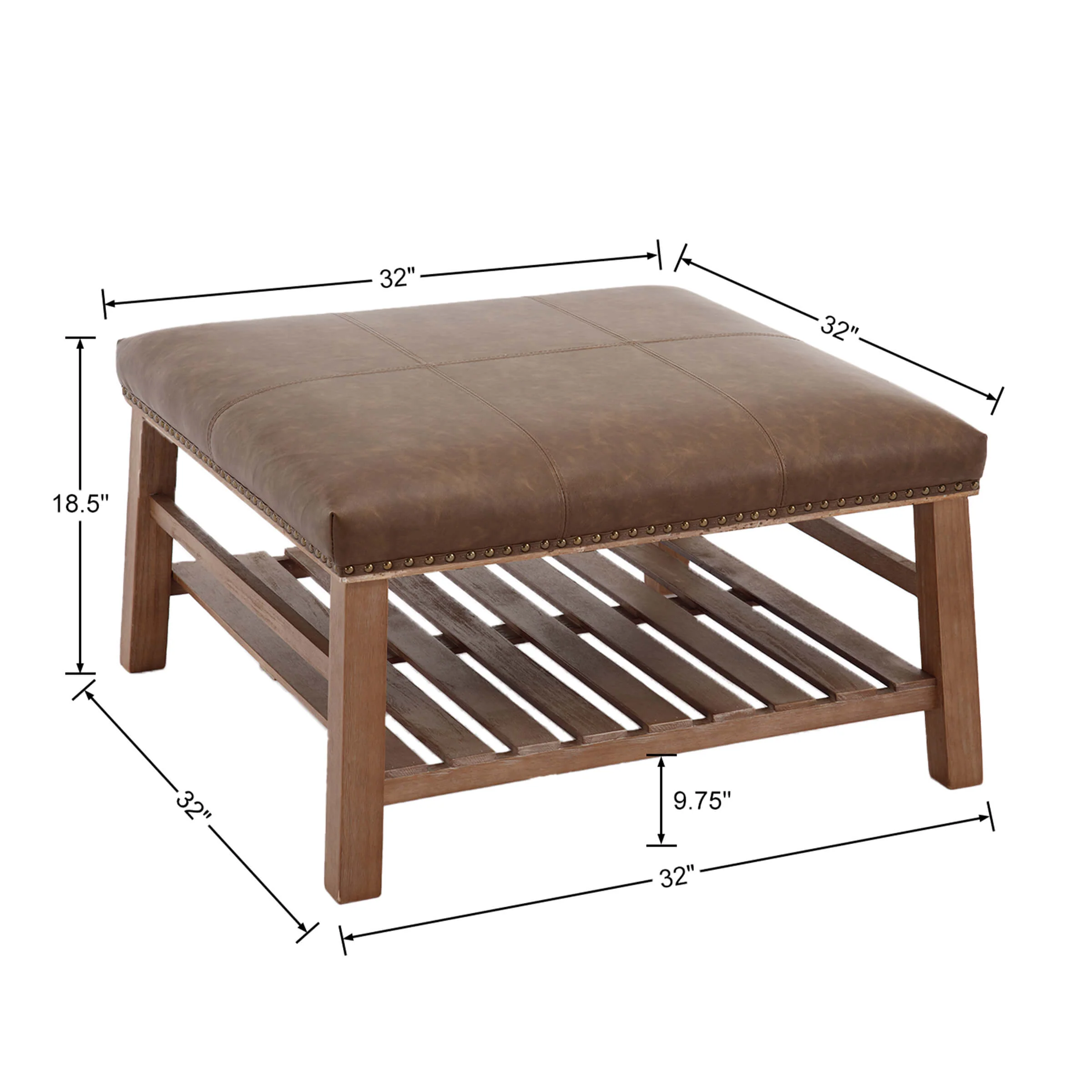 Rivet-Trimmed Storage Coffee Table - 2204CT - Image 6