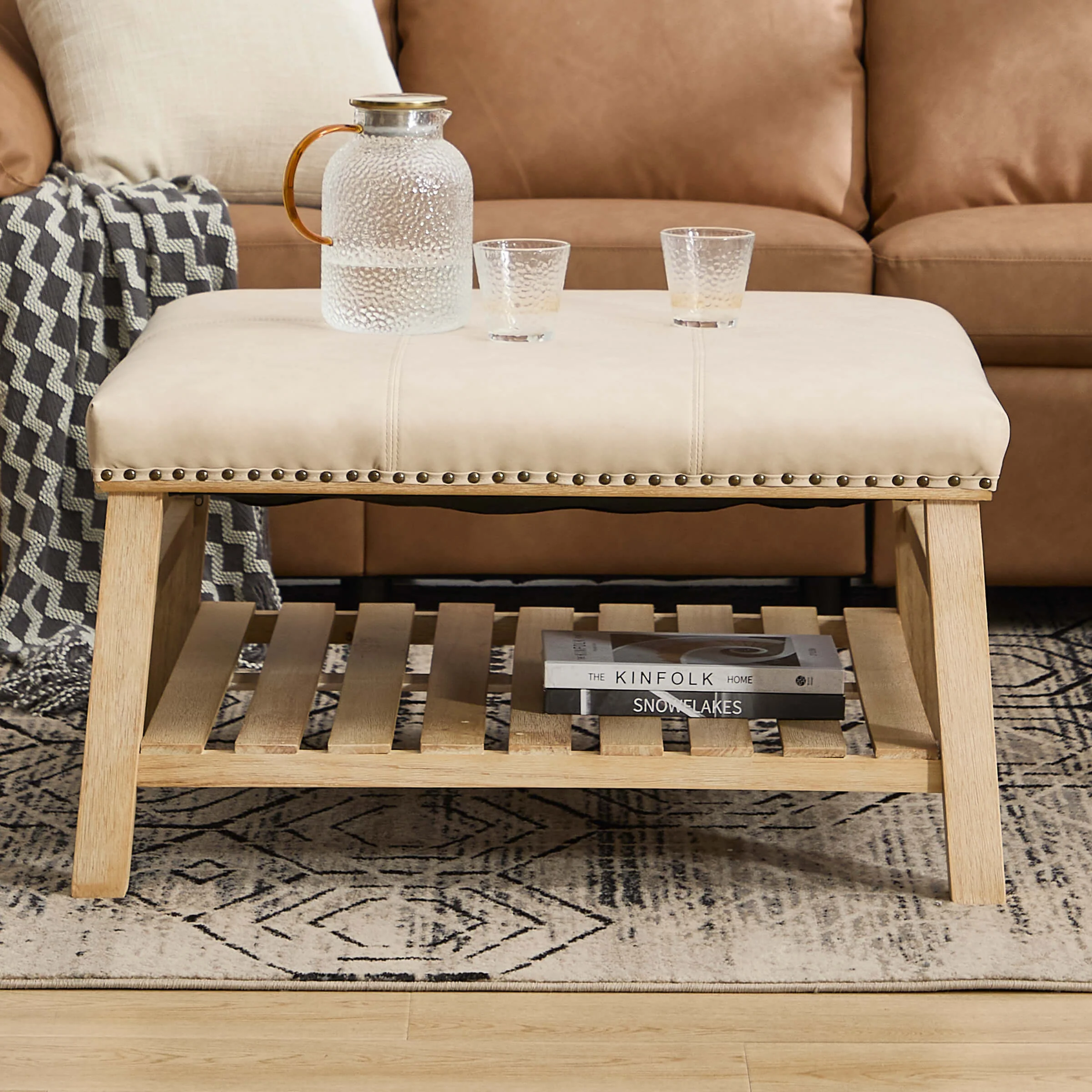 Rivet-Trimmed Storage Coffee Table - 2204CT - Image 8