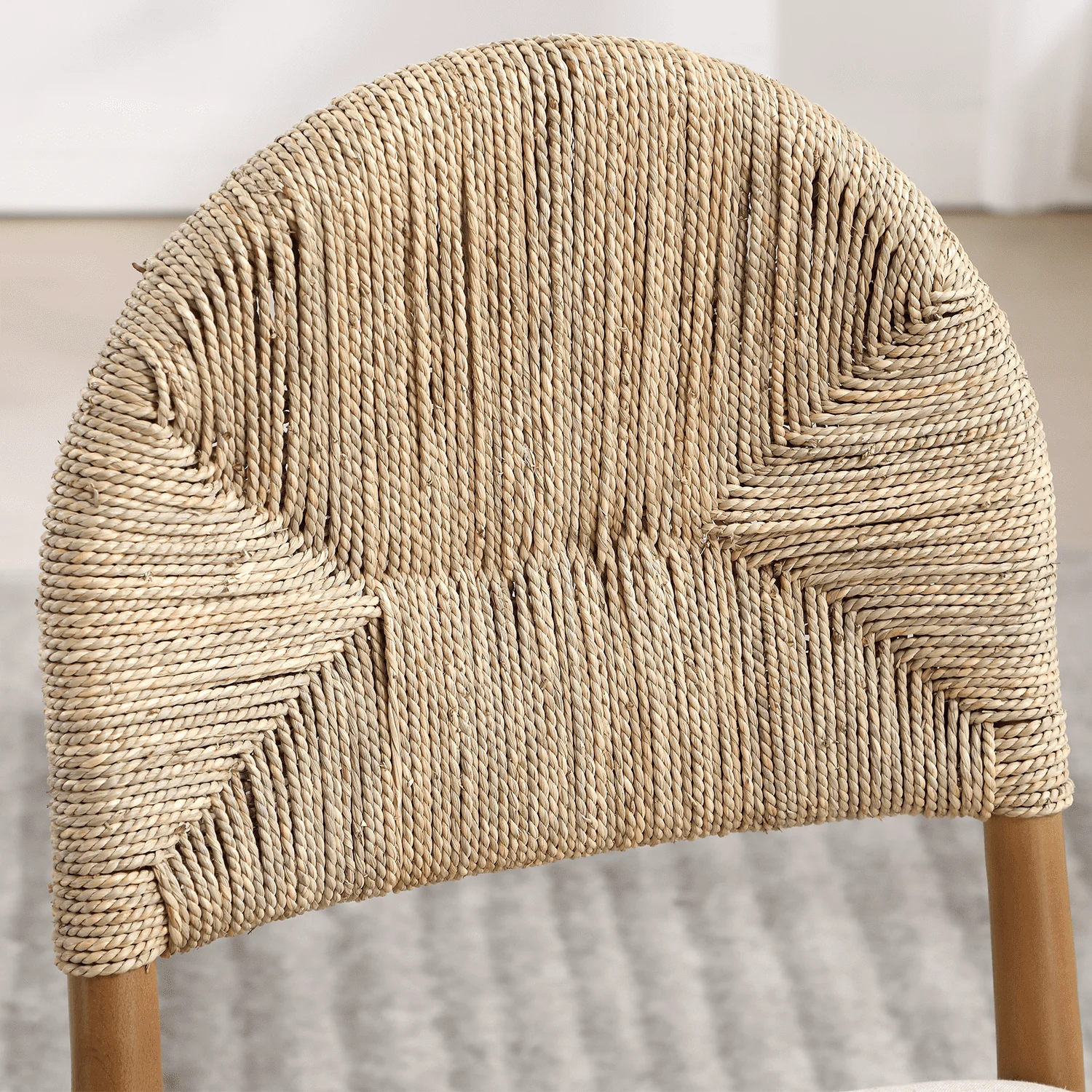 Semicircular Rattan Backrest Dining Chairs Set of 2 - 2402DC - Image 5