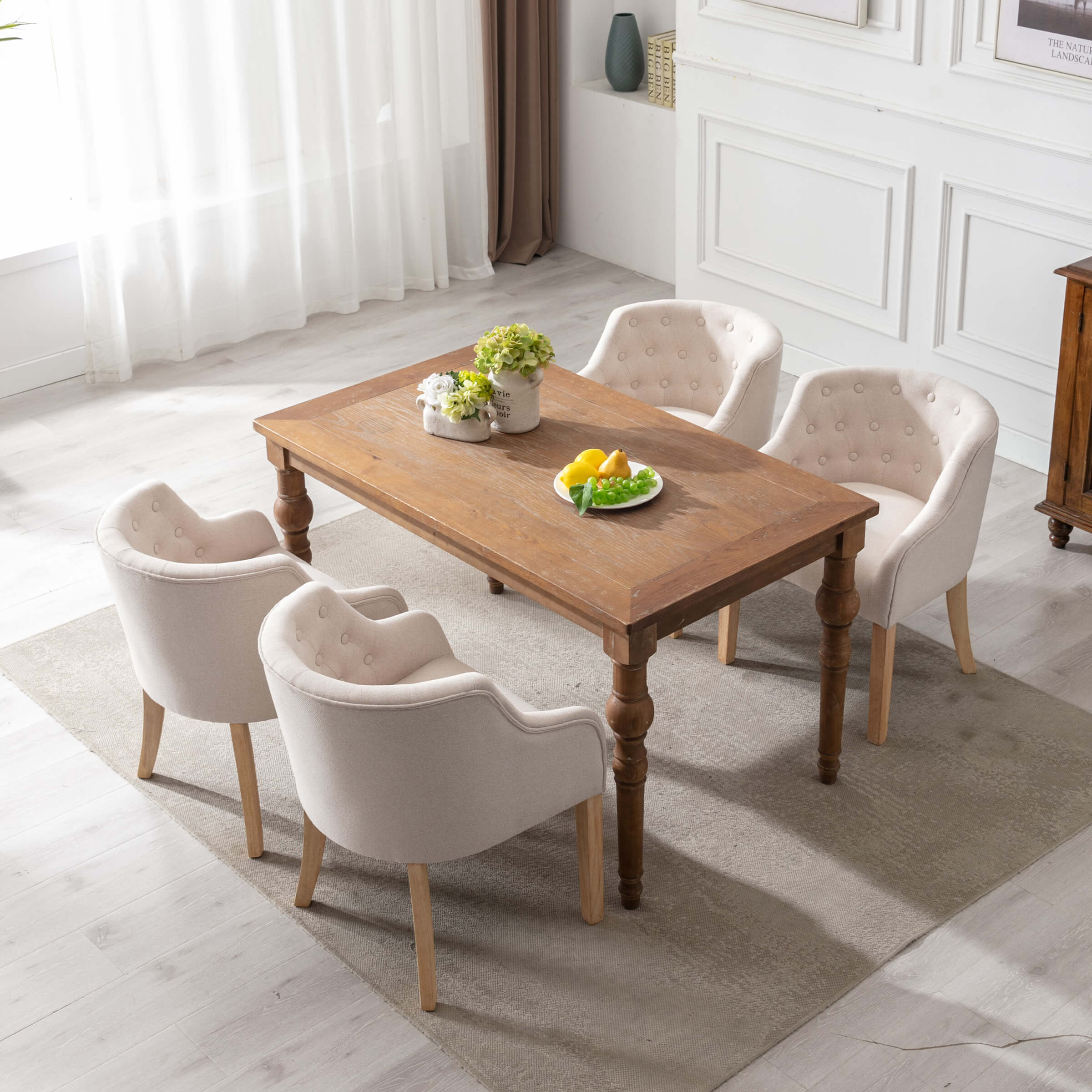 Mid-Century Barrel Tufted Dining Chairs Set of 2 - 8327DC - Image 4