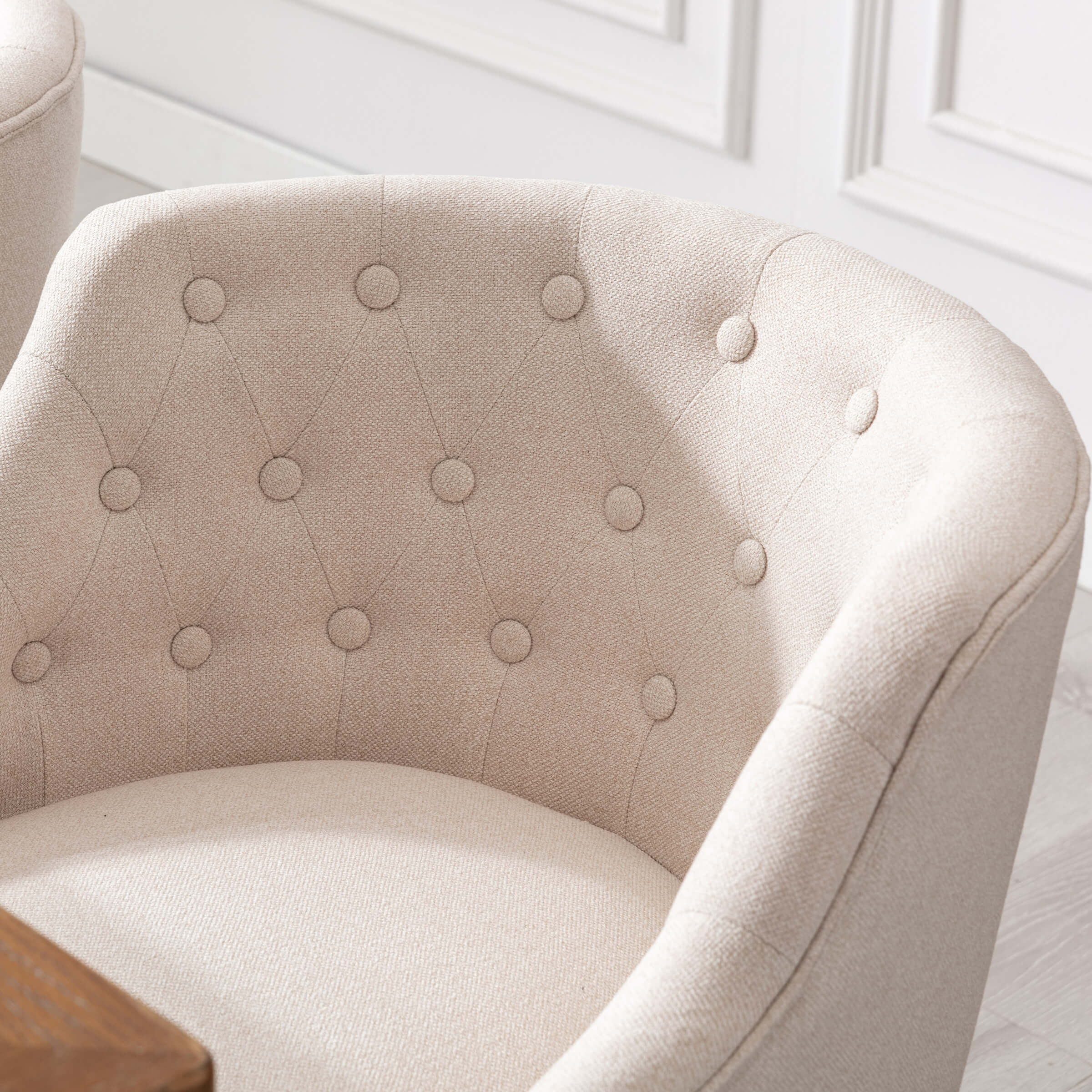 Mid-Century Barrel Tufted Dining Chairs Set of 2 - 8327DC - Image 5
