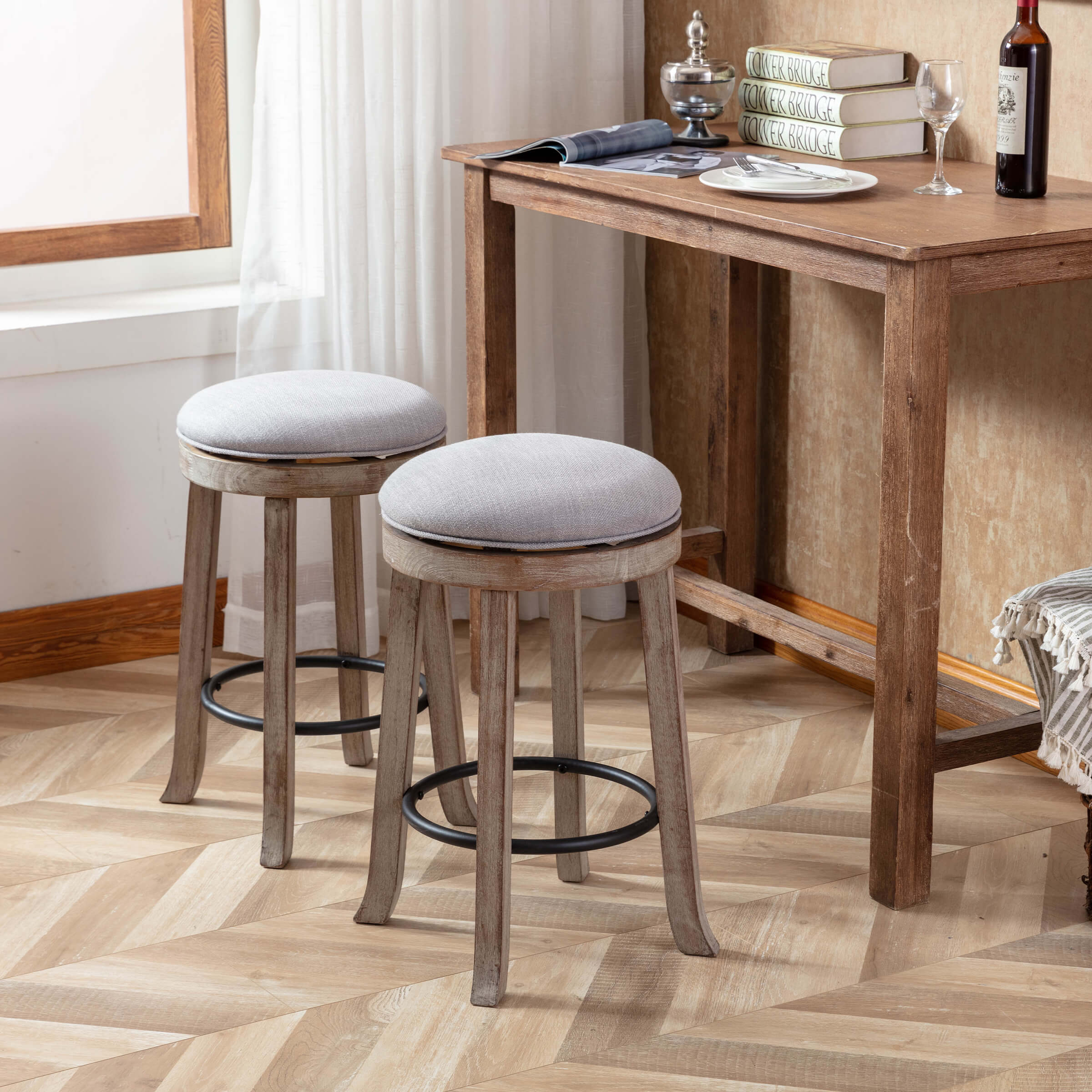 26"H Backless Swivel Counter Stools Set of 2 - 5653CS - Image 10