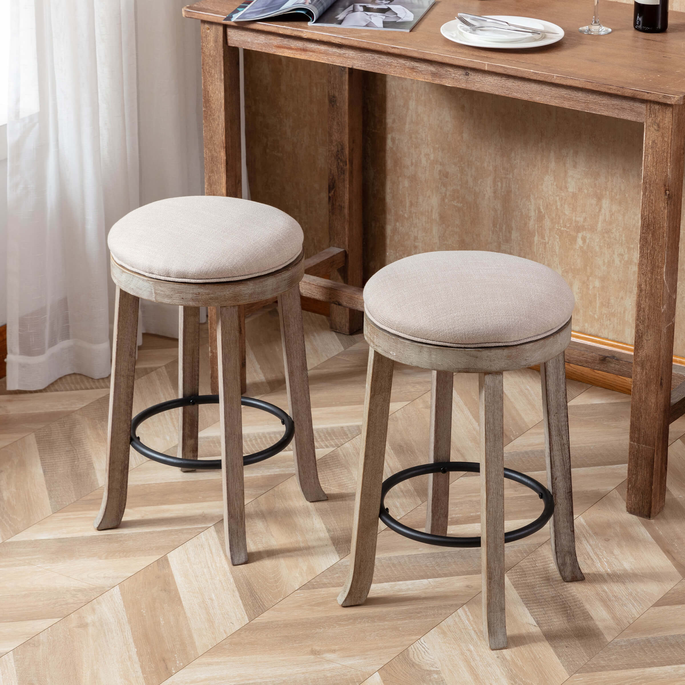 26"H Backless Swivel Counter Stools Set of 2 - 5653CS - Image 3