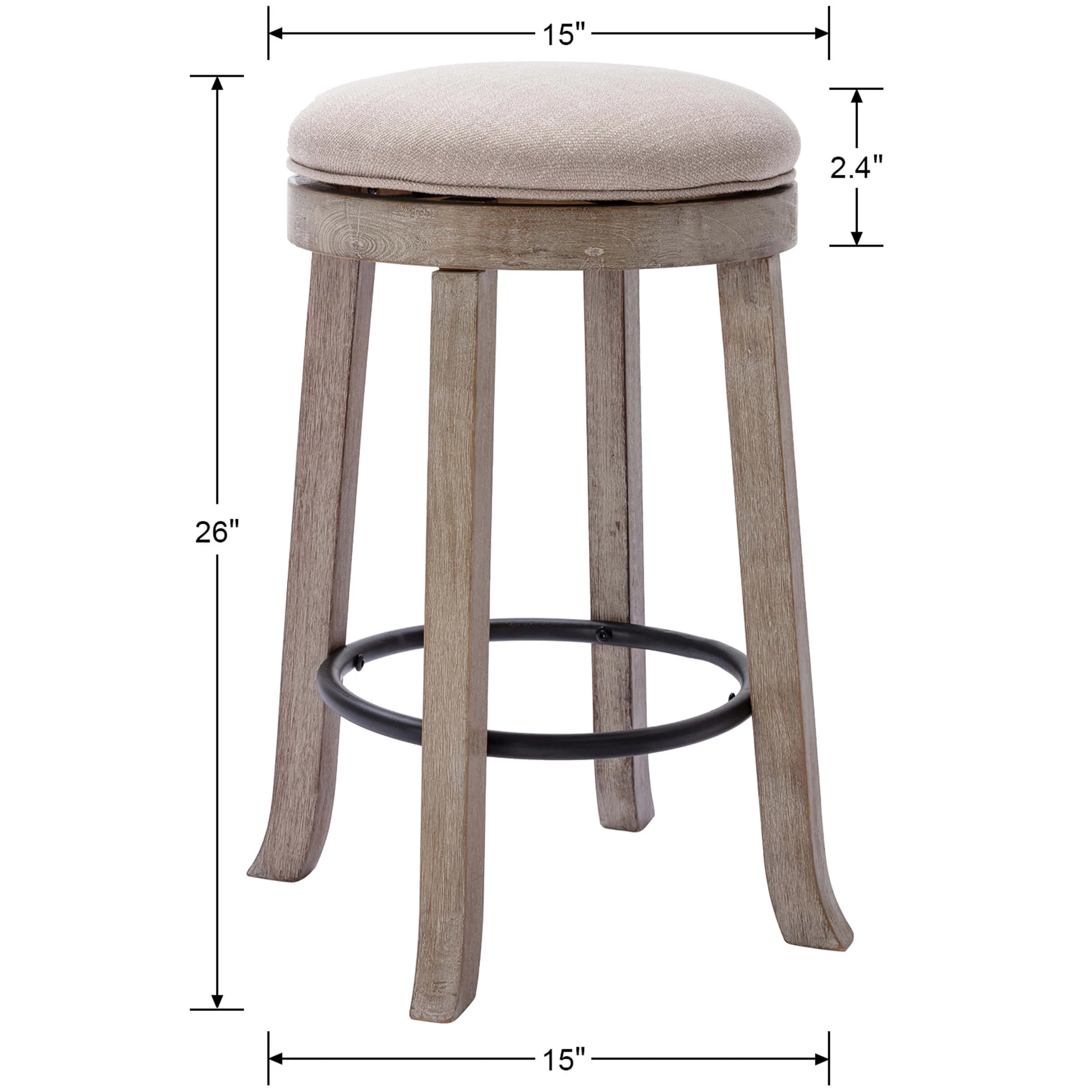 26"H Backless Swivel Counter Stools Set of 2 - 5653CS - Image 6