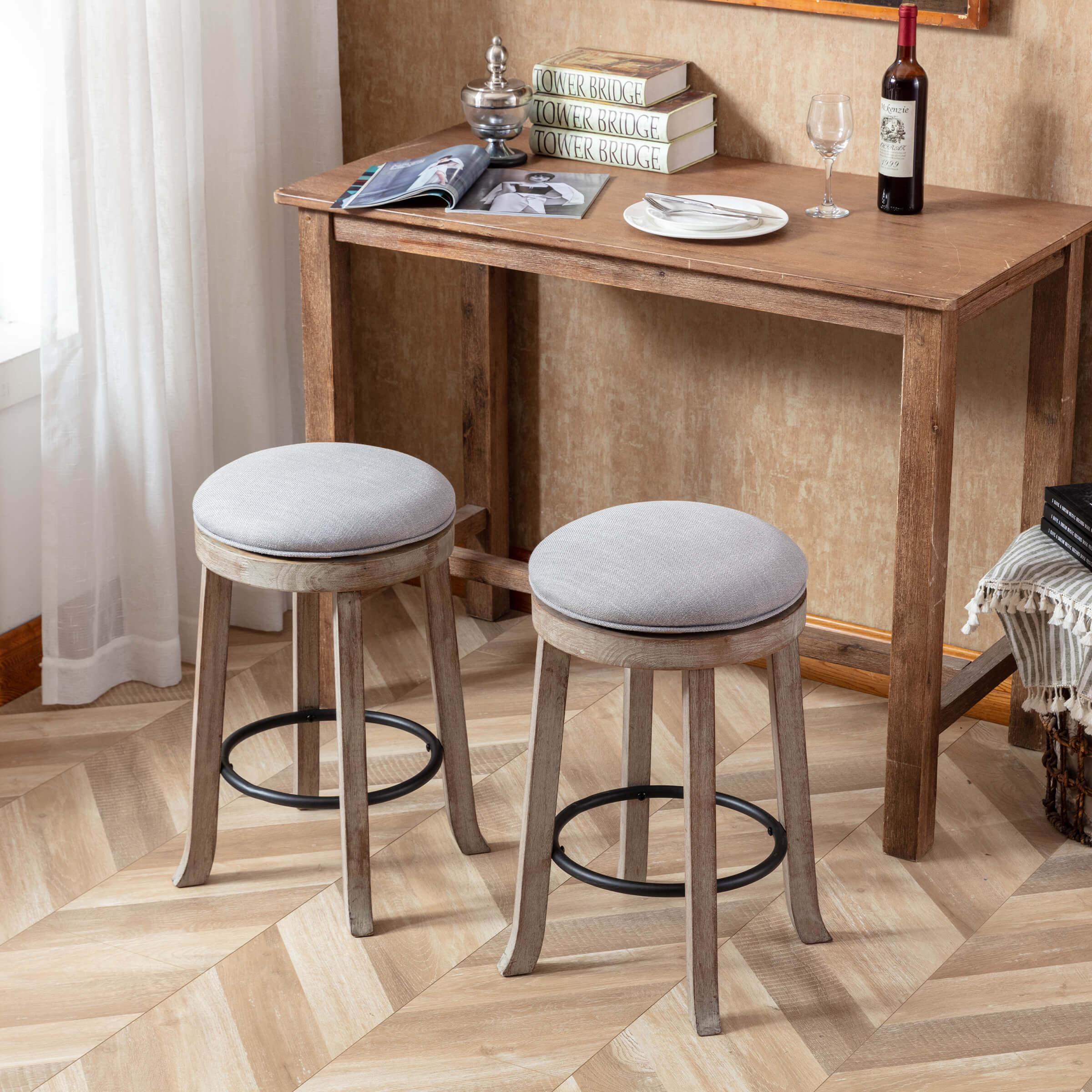 26"H Backless Swivel Counter Stools Set of 2 - 5653CS - Image 9
