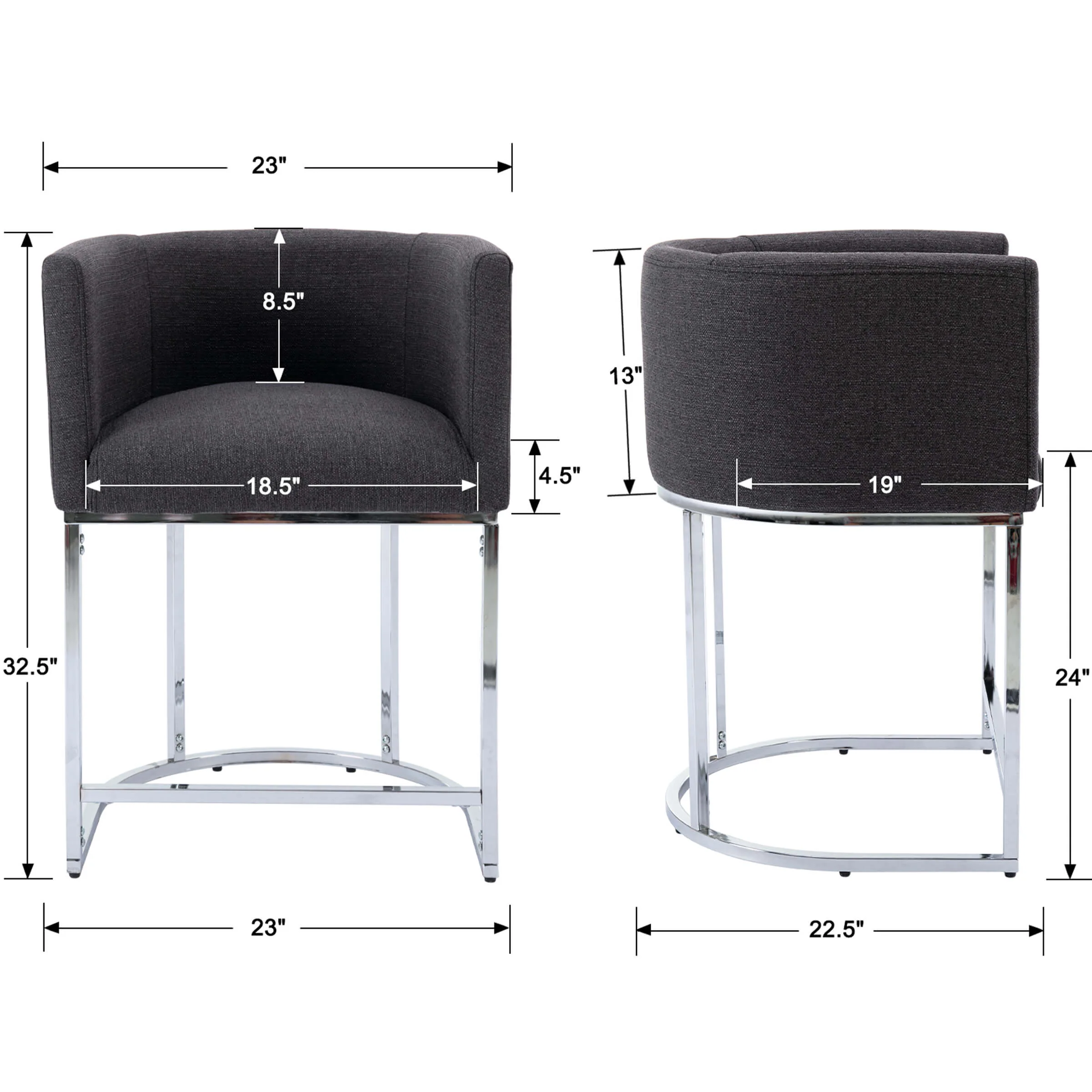 24"H-32"H Metal Frame Counter Stool 1 PCS - 5690 - Image 102