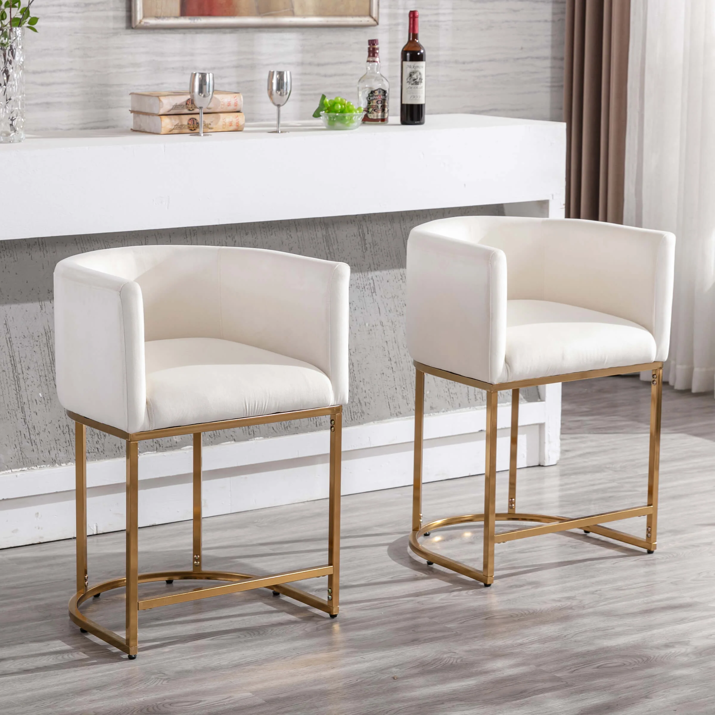 24"H-32"H Metal Frame Counter Stool 1 PCS - 5690 - Image 2