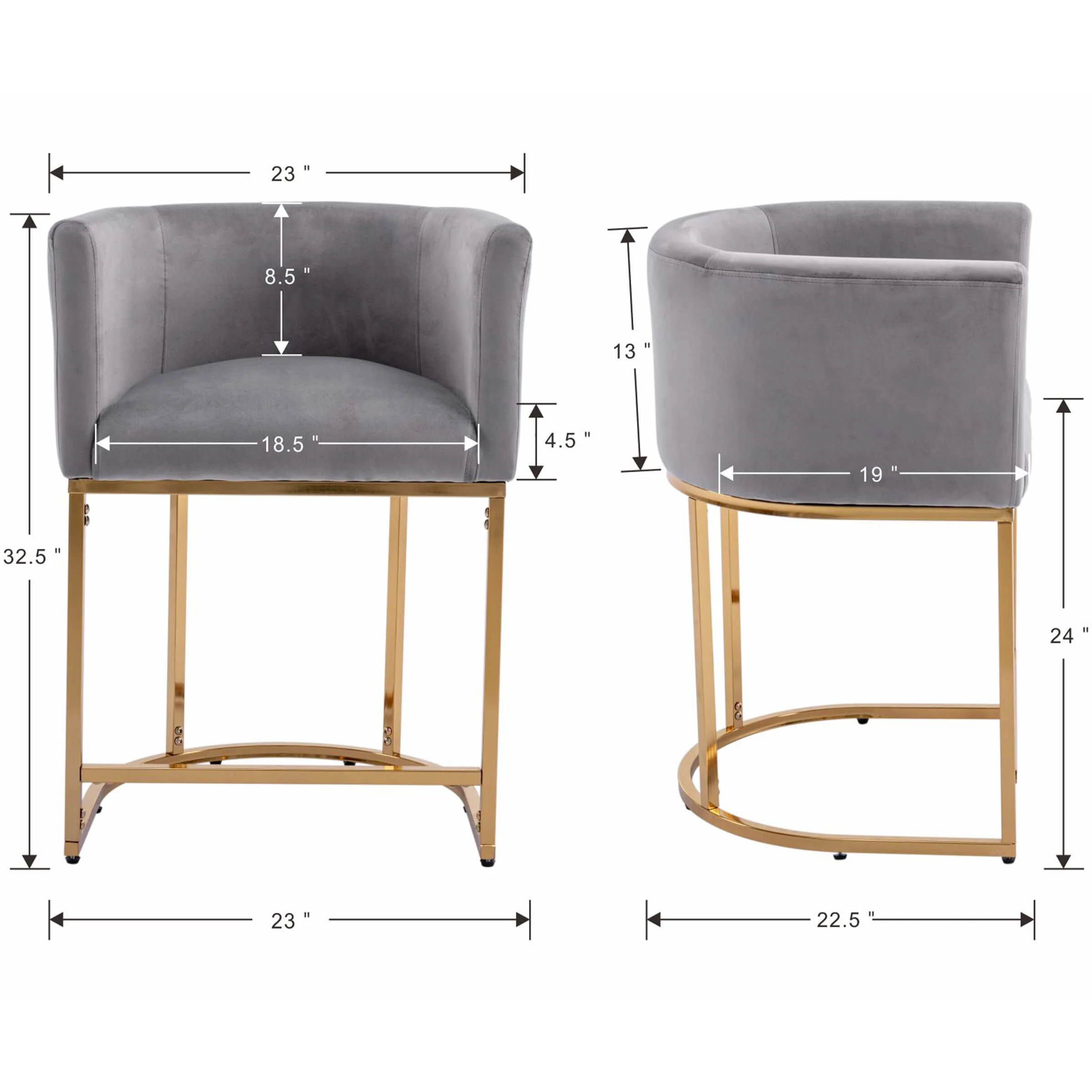 24"H-32"H Metal Frame Counter Stool 1 PCS - 5690 - Image 24