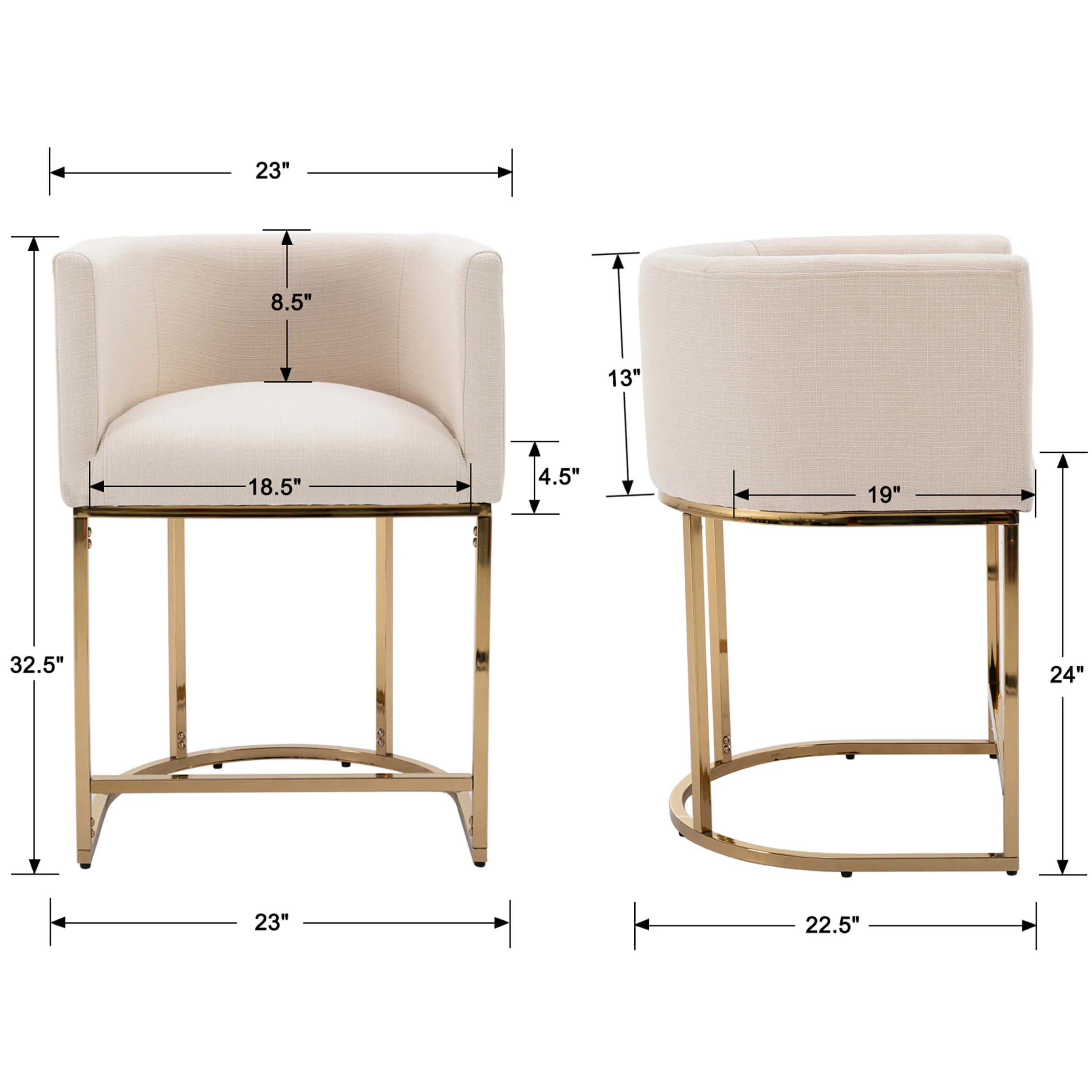 24"H-32"H Metal Frame Counter Stool 1 PCS - 5690 - Image 41