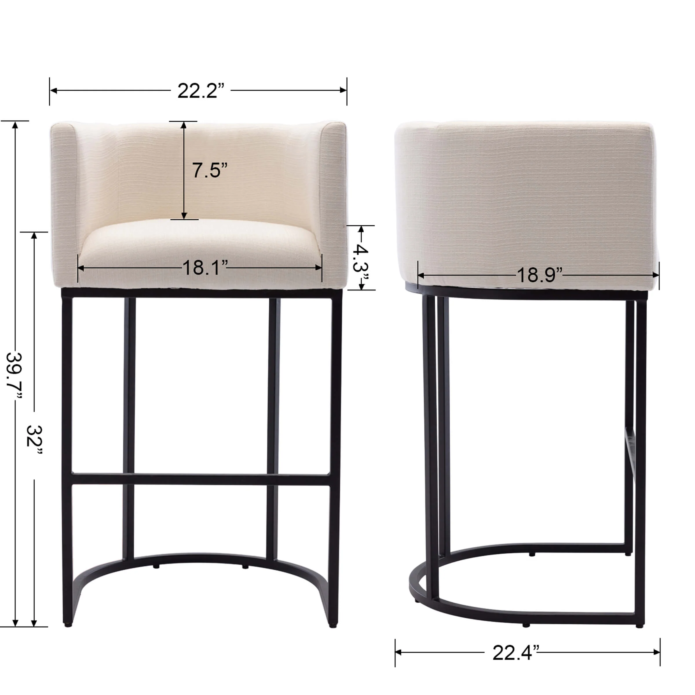24"H-32"H Metal Frame Counter Stool 1 PCS - 5690 - Image 65