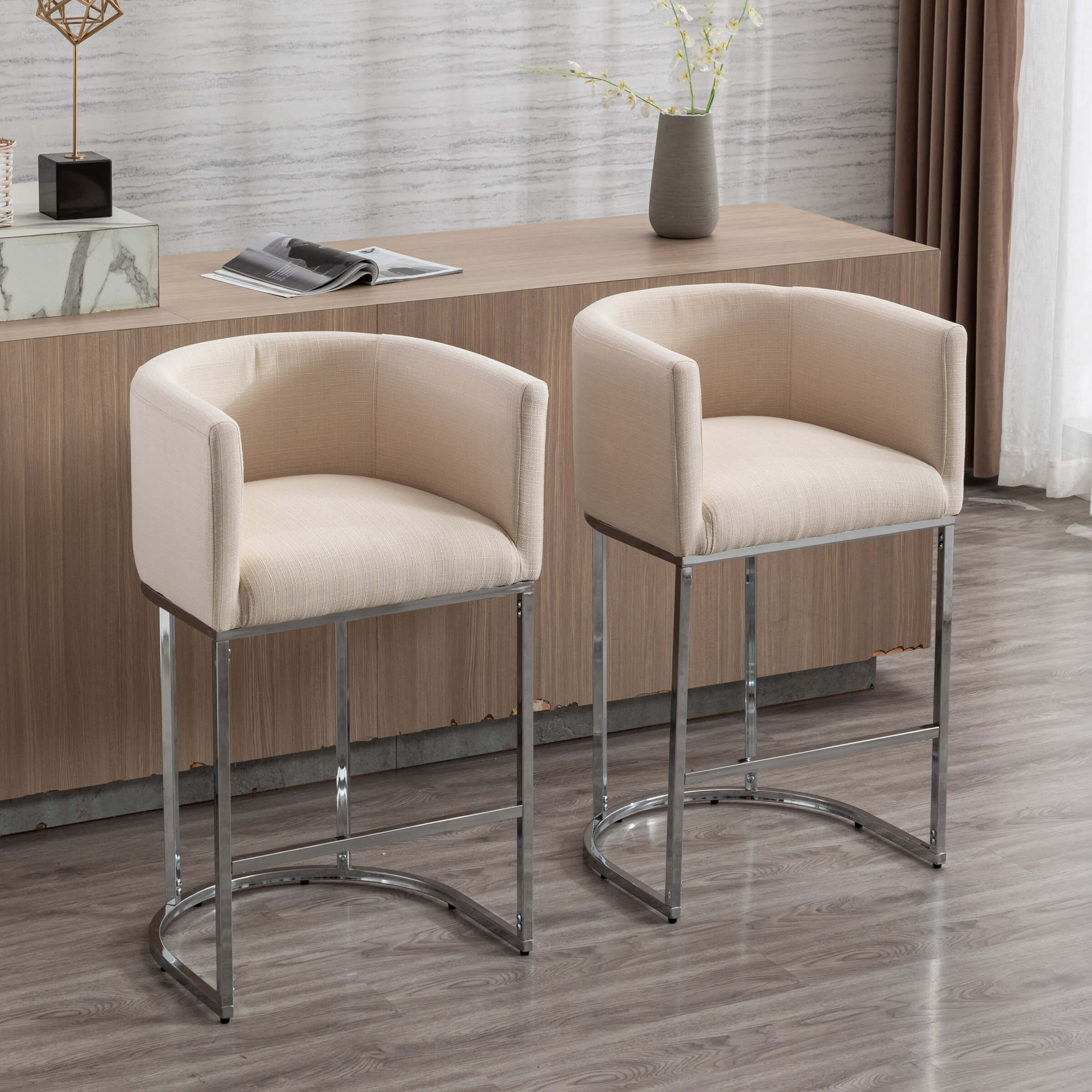 24"H-32"H Metal Frame Counter Stool 1 PCS - 5690 - Image 74