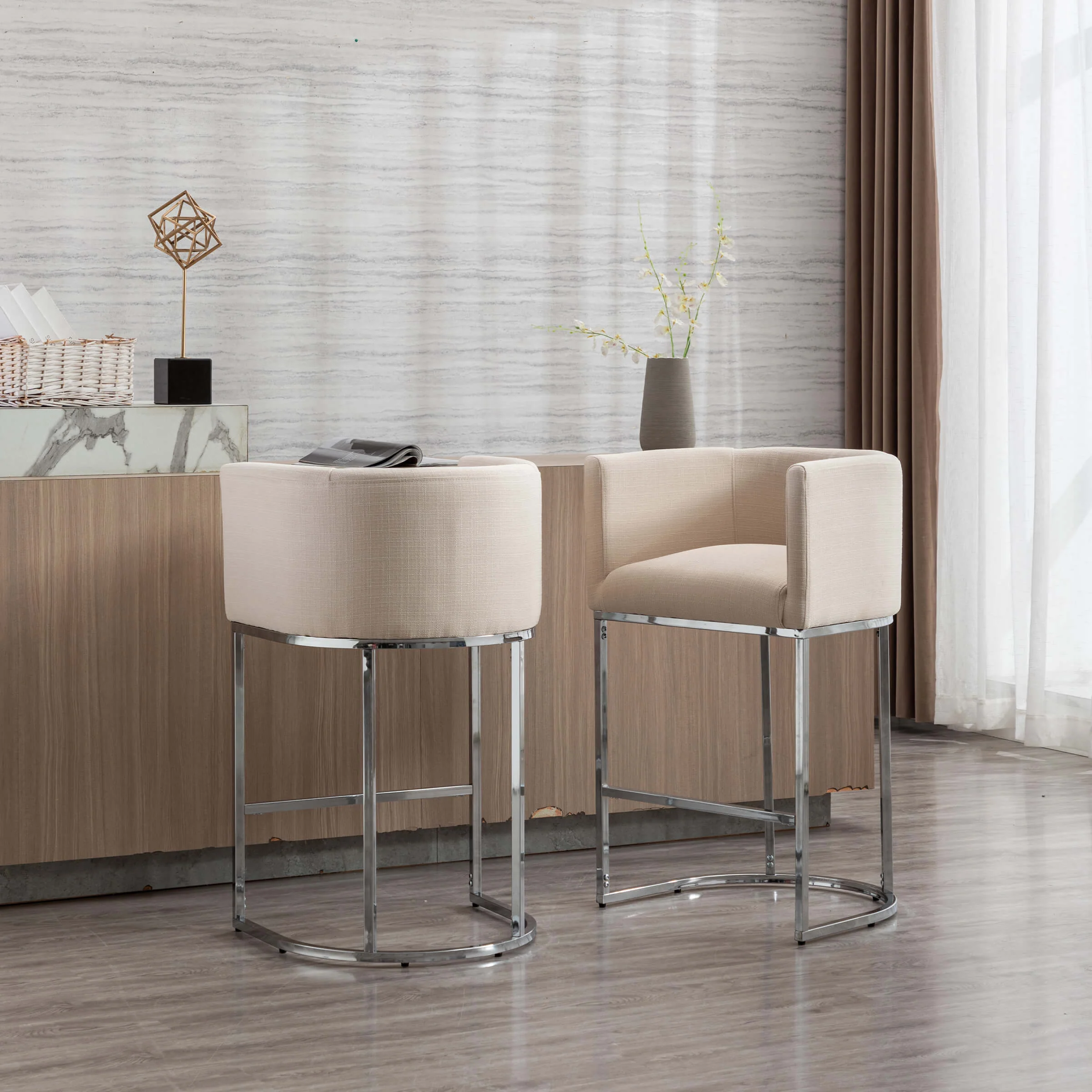 24"H-32"H Metal Frame Counter Stool 1 PCS - 5690 - Image 76