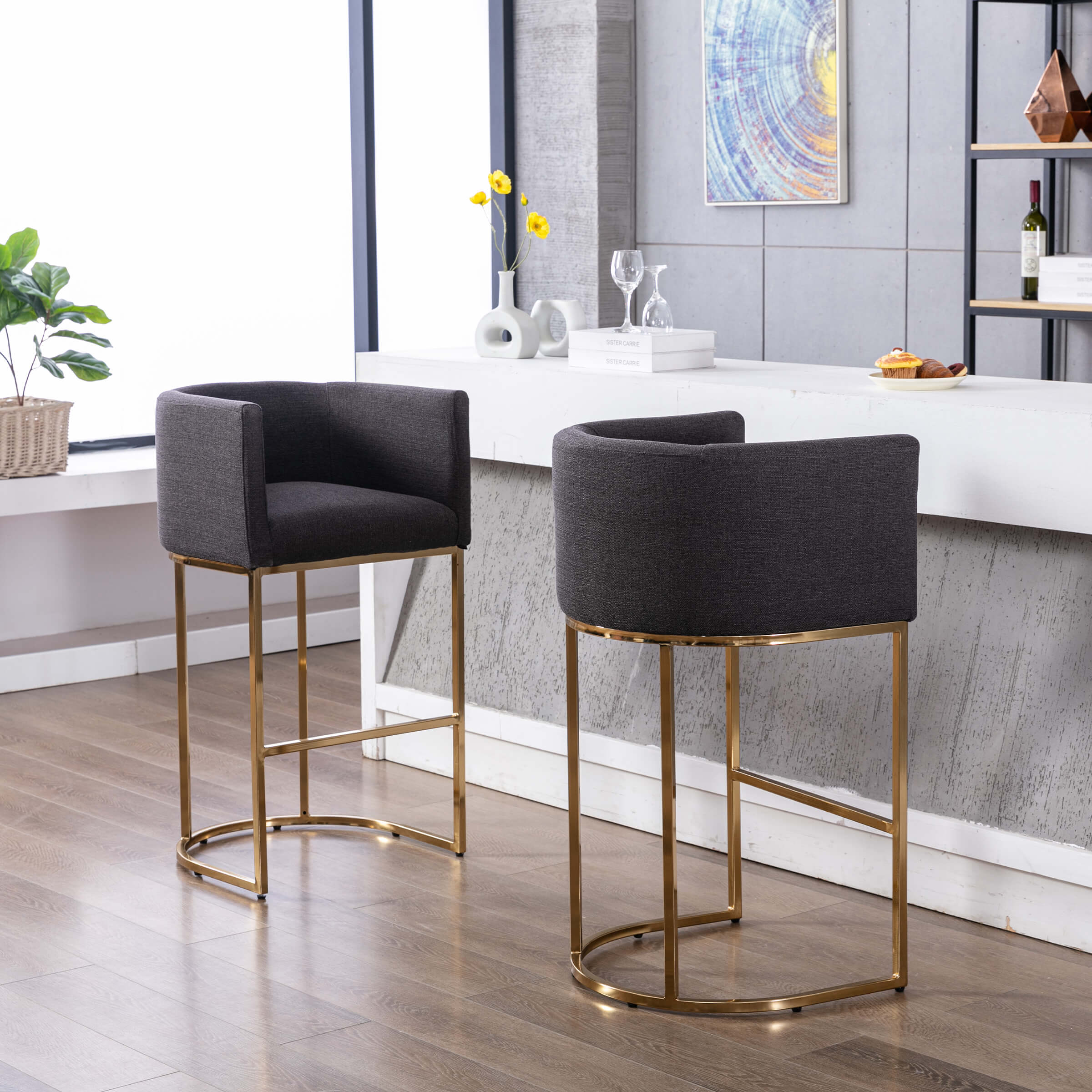 24"H-32"H Metal Frame Counter Stool 1 PCS - 5690 - Image 92