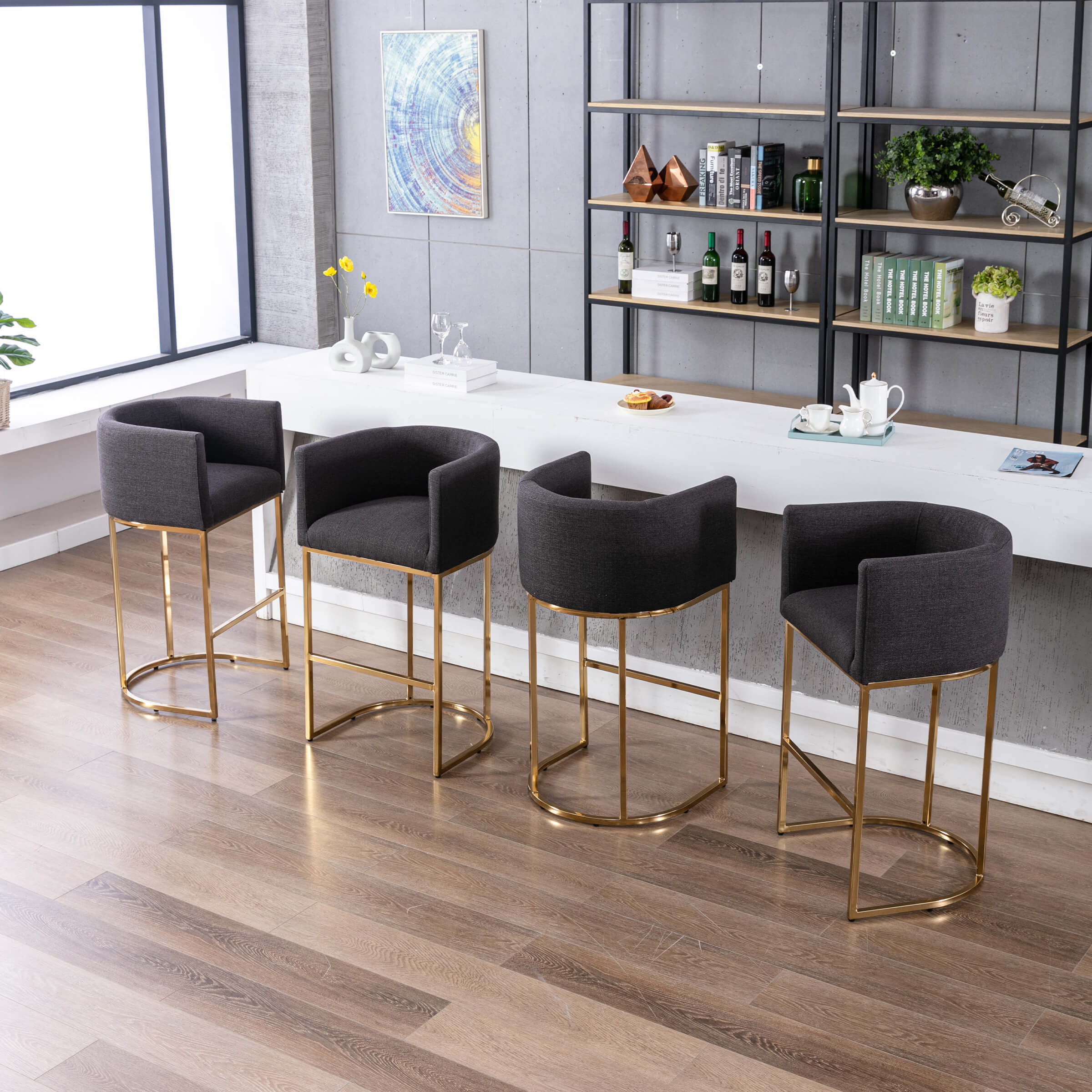 24"H-32"H Metal Frame Counter Stool 1 PCS - 5690 - Image 93