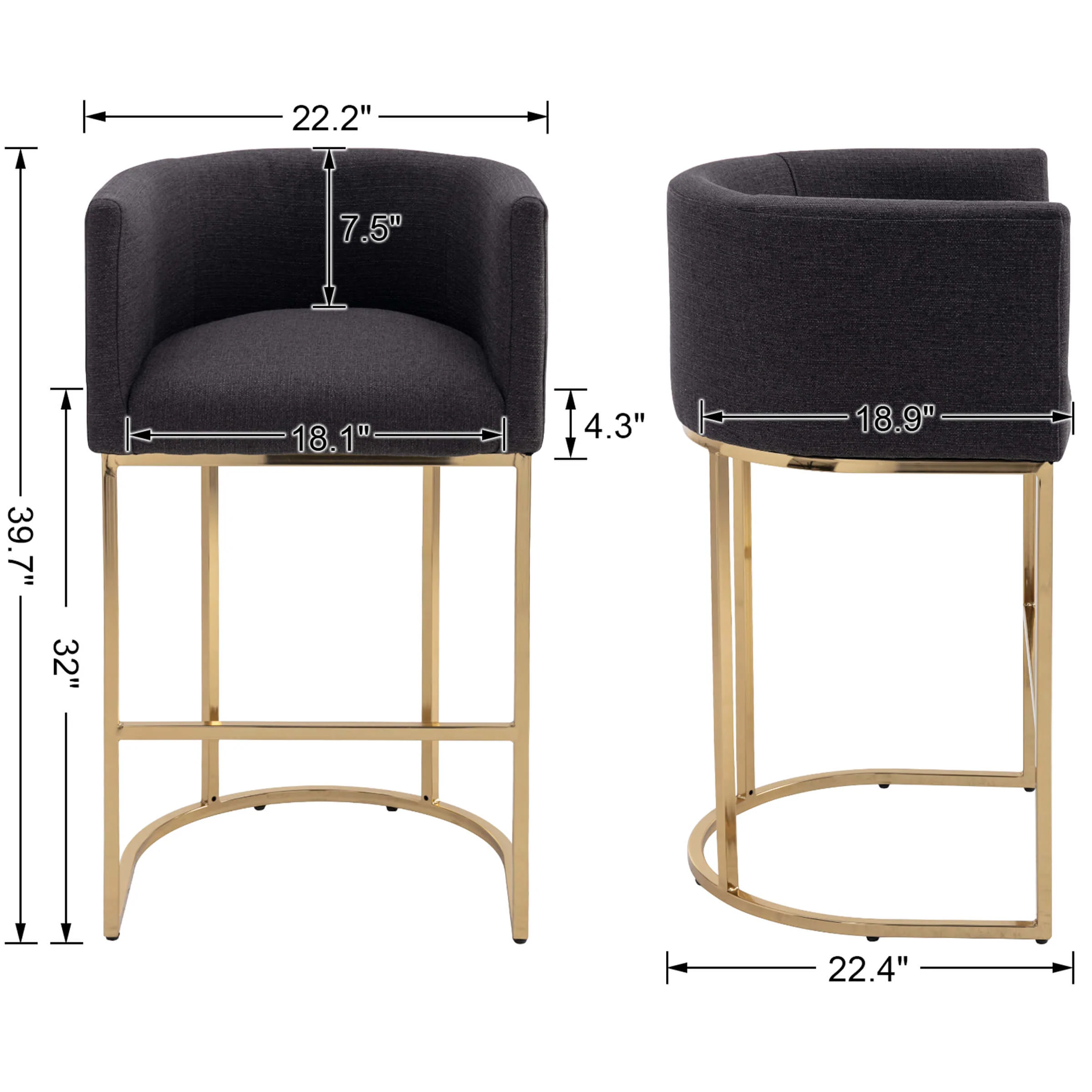 24"H-32"H Metal Frame Counter Stool 1 PCS - 5690 - Image 94