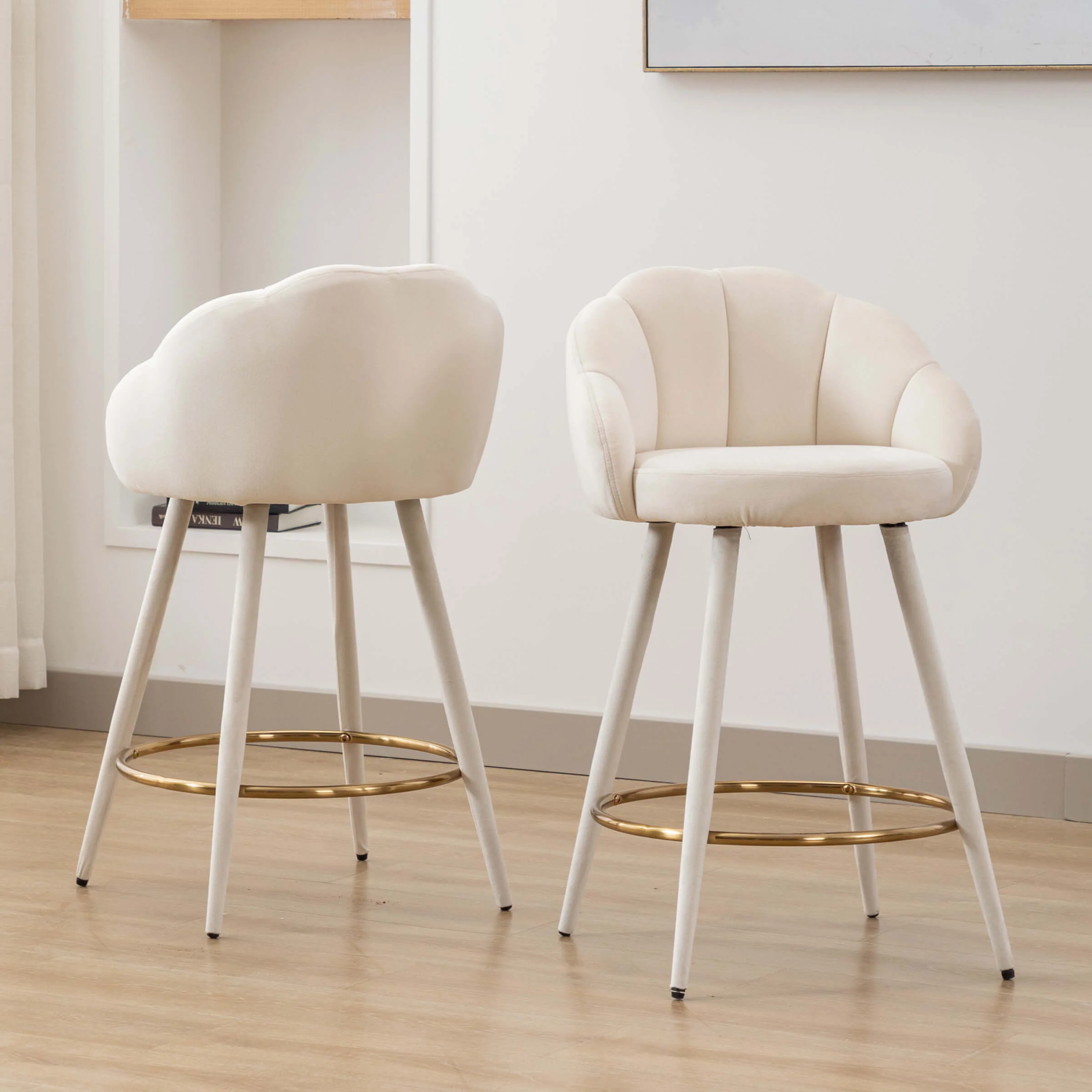 26"H Petal Back Counter Stools with Footrest Set of 2 - 3208CS - Image 10