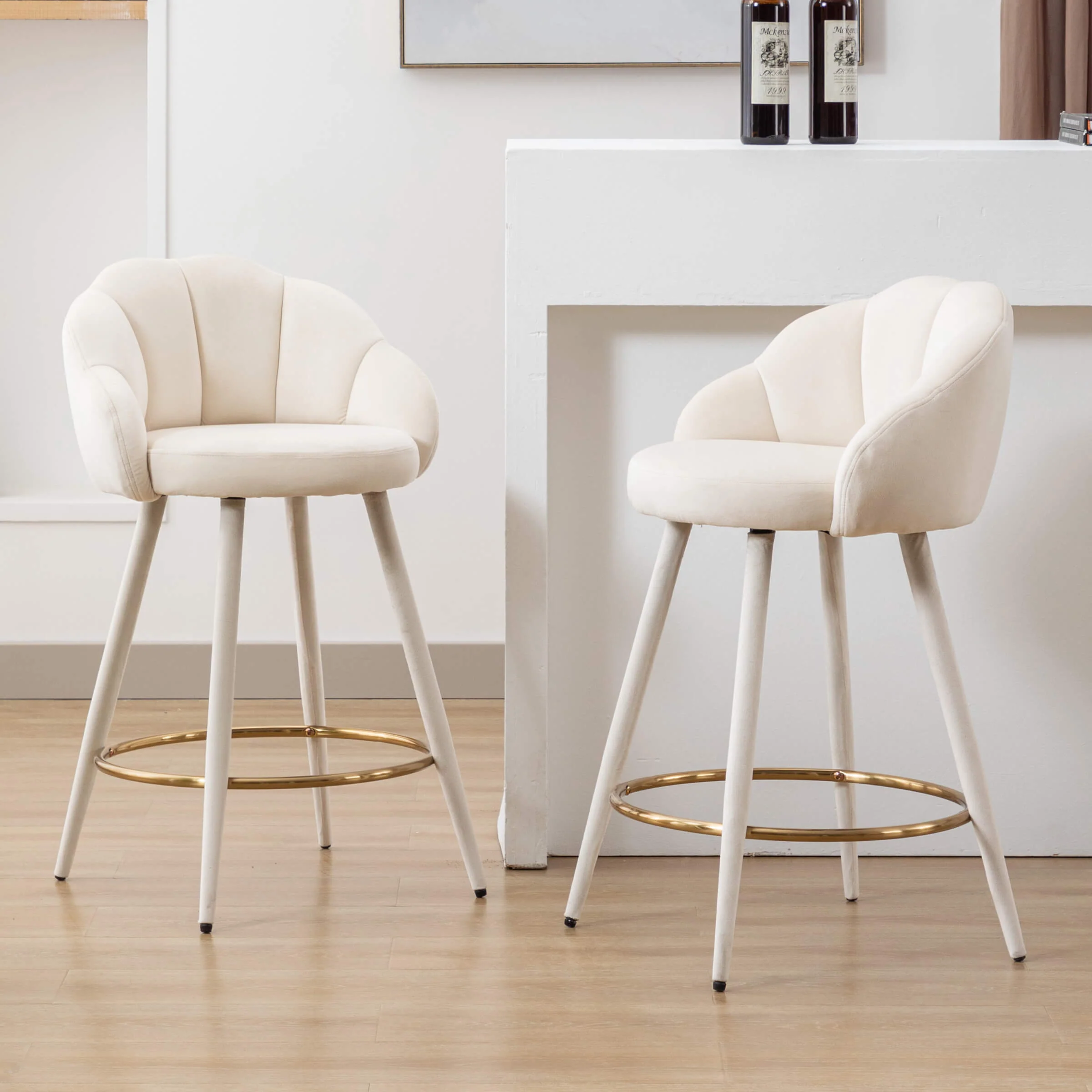 26"H Petal Back Counter Stools with Footrest Set of 2 - 3208CS - Image 11