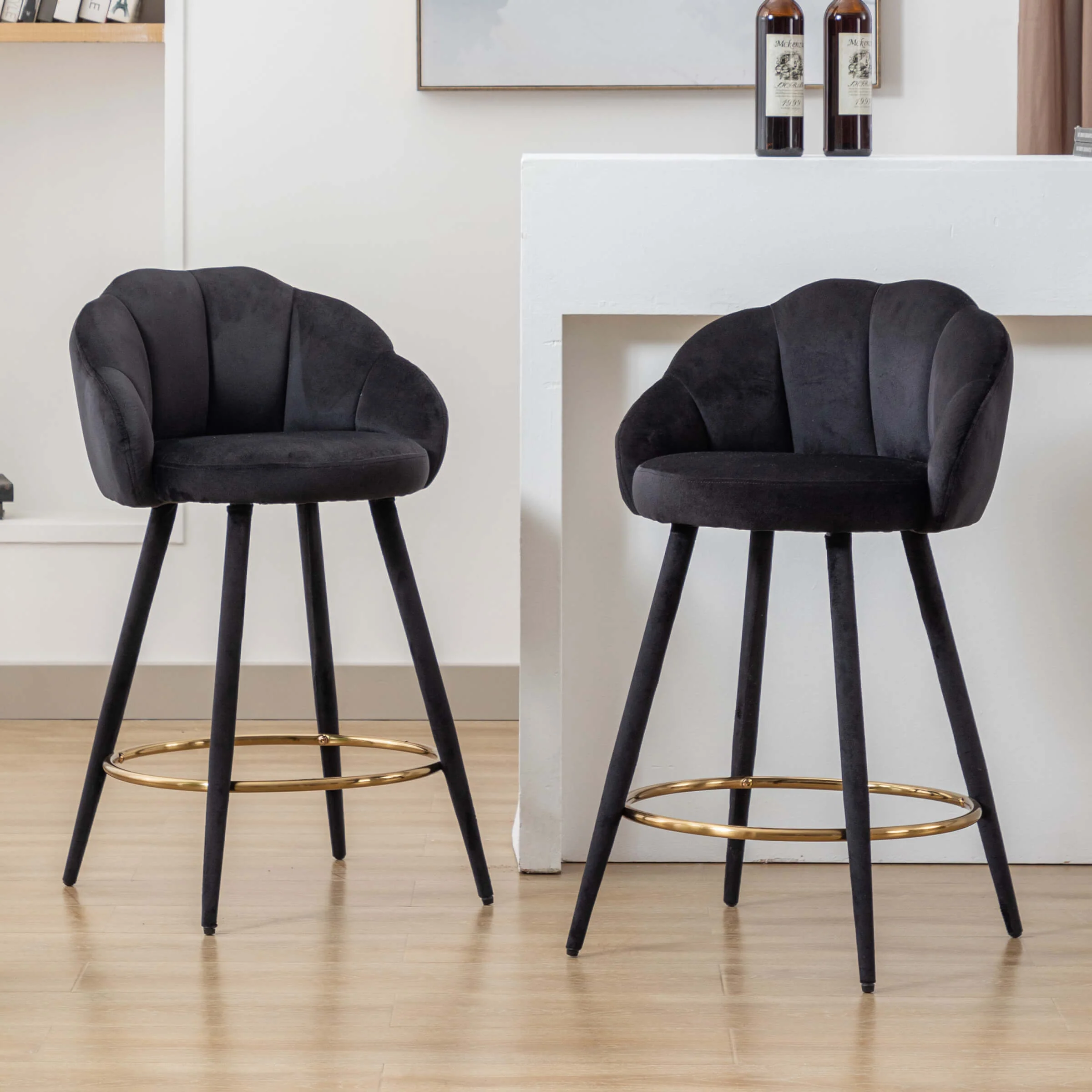 26"H Petal Back Counter Stools with Footrest Set of 2 - 3208CS - Image 16