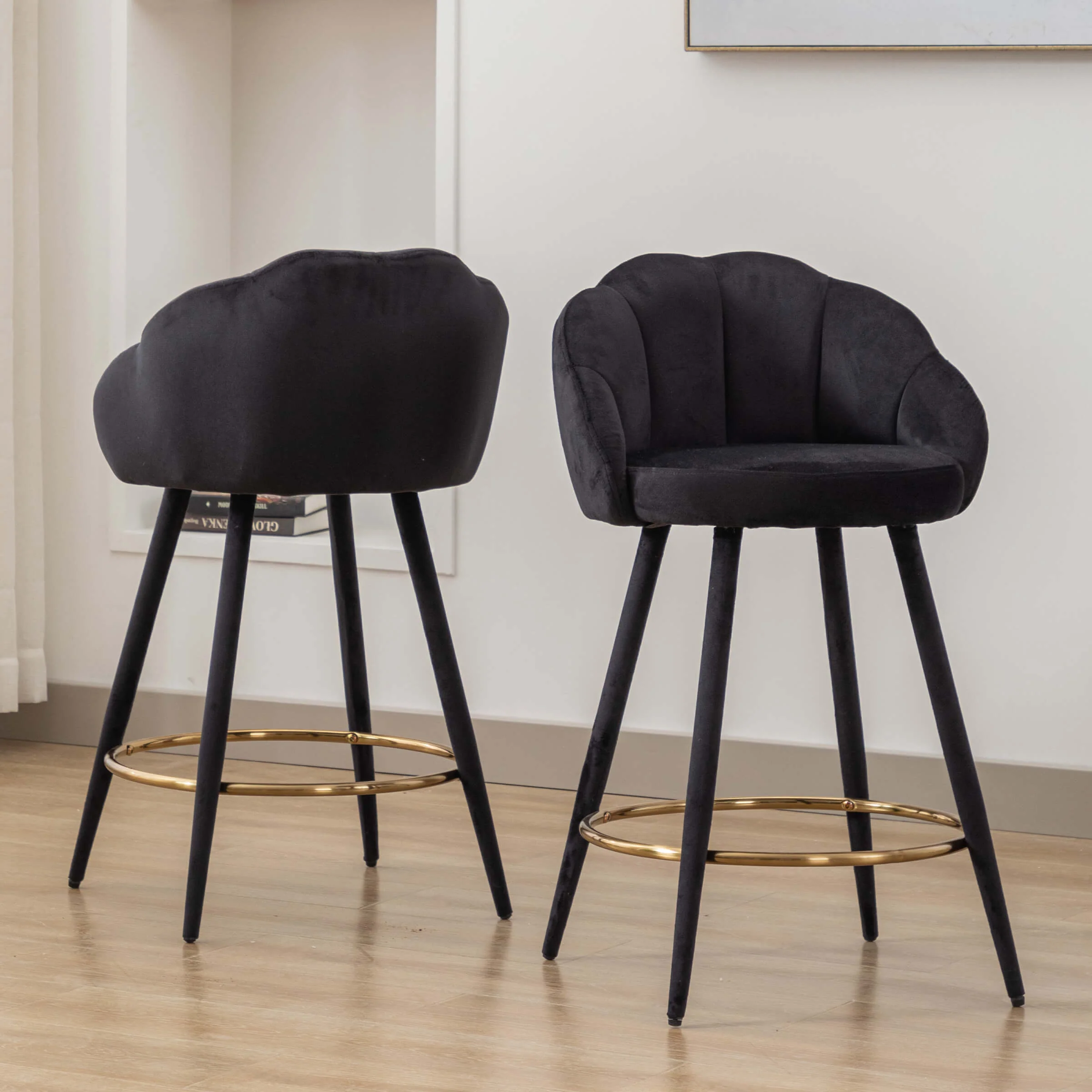 26"H Petal Back Counter Stools with Footrest Set of 2 - 3208CS - Image 17