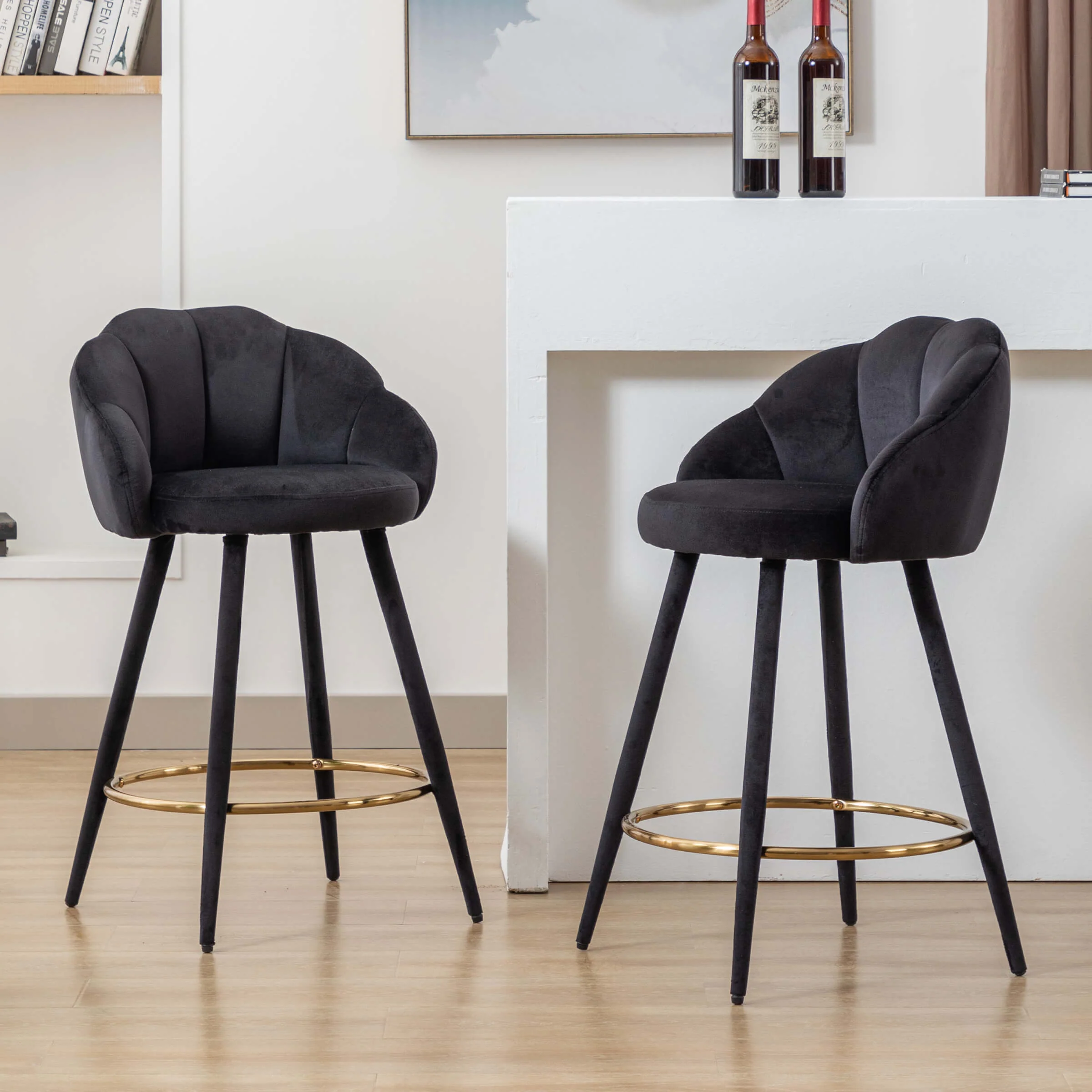 26"H Petal Back Counter Stools with Footrest Set of 2 - 3208CS - Image 18