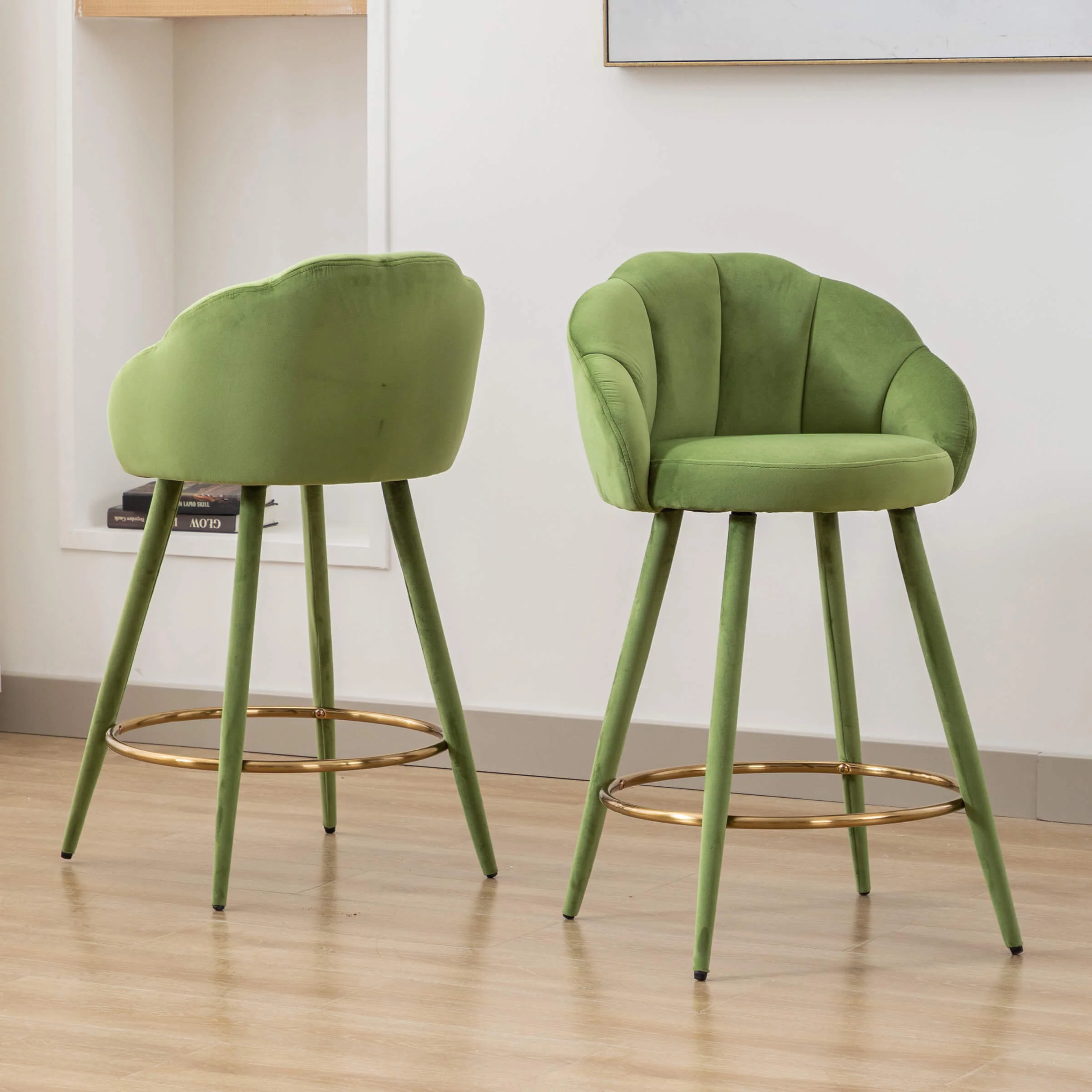 26"H Petal Back Counter Stools with Footrest Set of 2 - 3208CS - Image 2