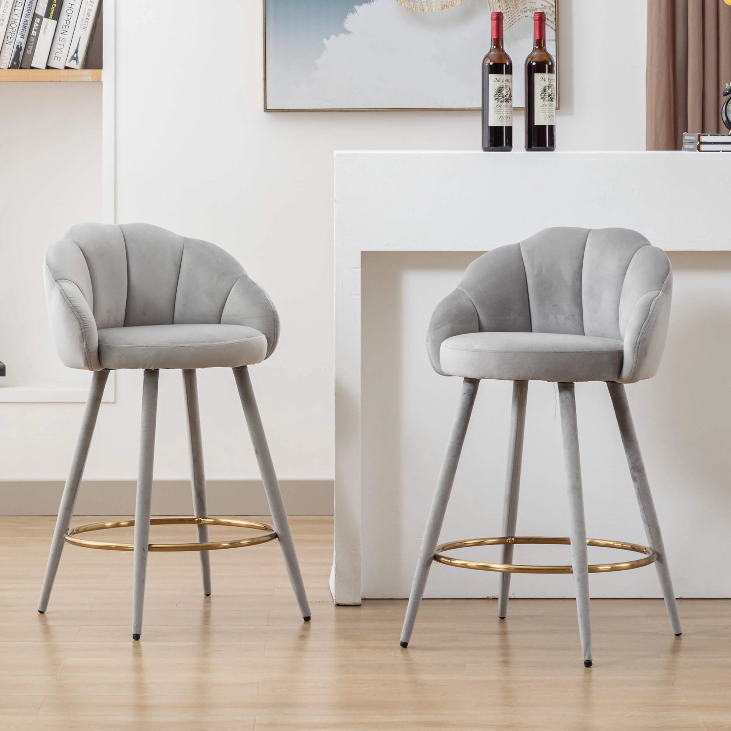 26"H Petal Back Counter Stools with Footrest Set of 2 - 3208CS - Image 23
