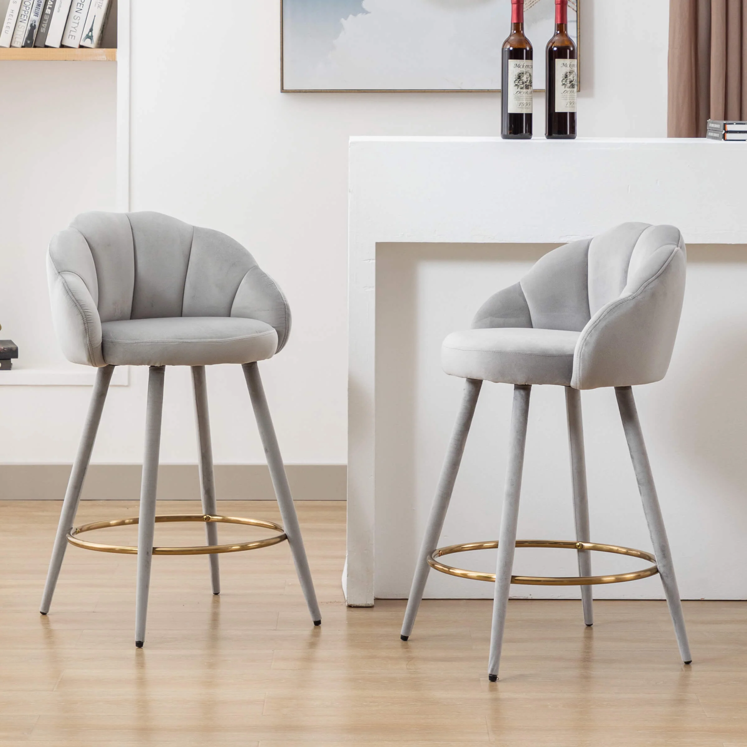 26"H Petal Back Counter Stools with Footrest Set of 2 - 3208CS - Image 25