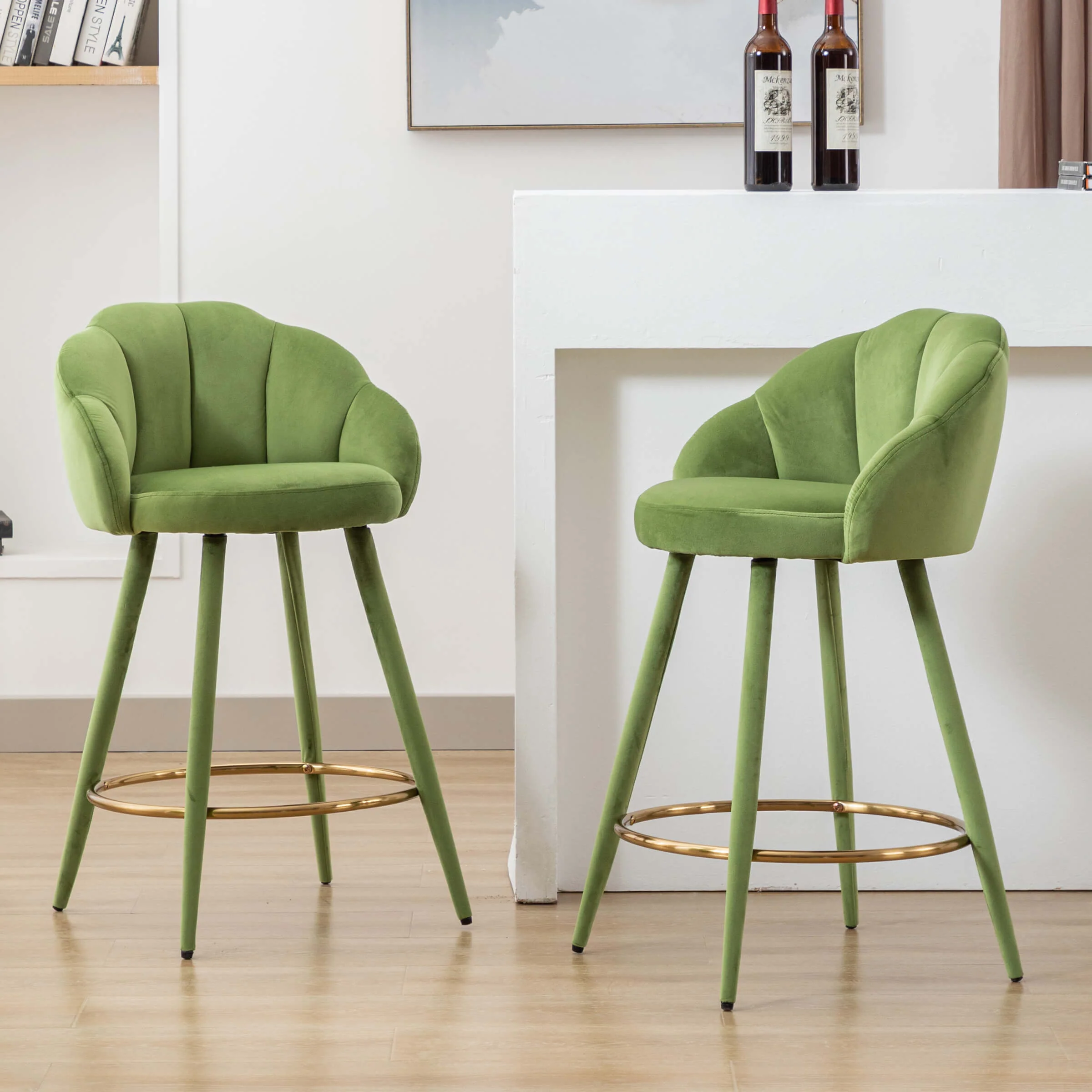 26"H Petal Back Counter Stools with Footrest Set of 2 - 3208CS - Image 3